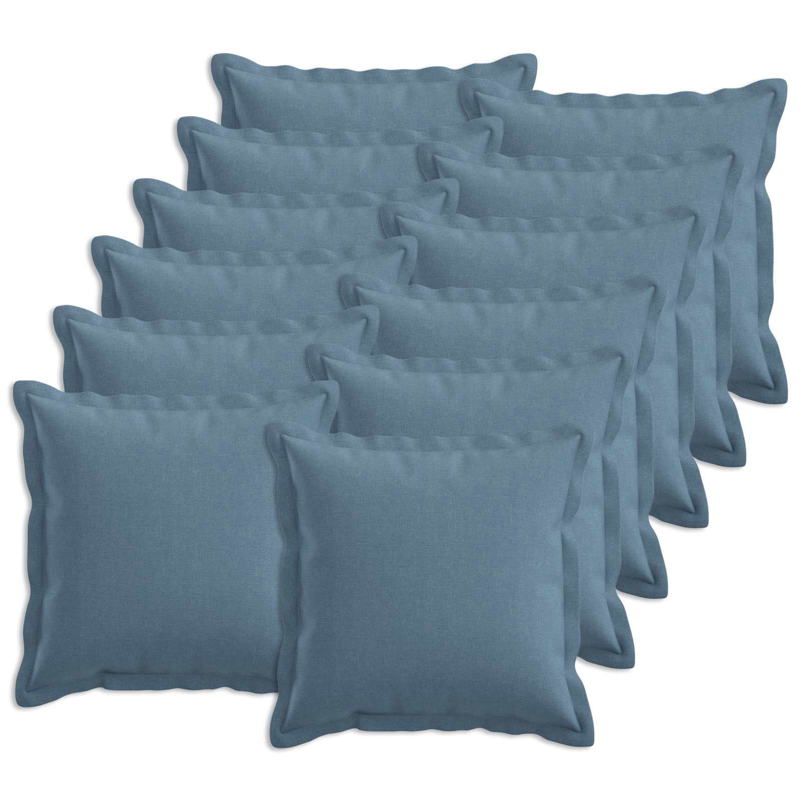Kussen met kussen HOUTEN 12 st Jeans Blauw Faux Linnen image 1