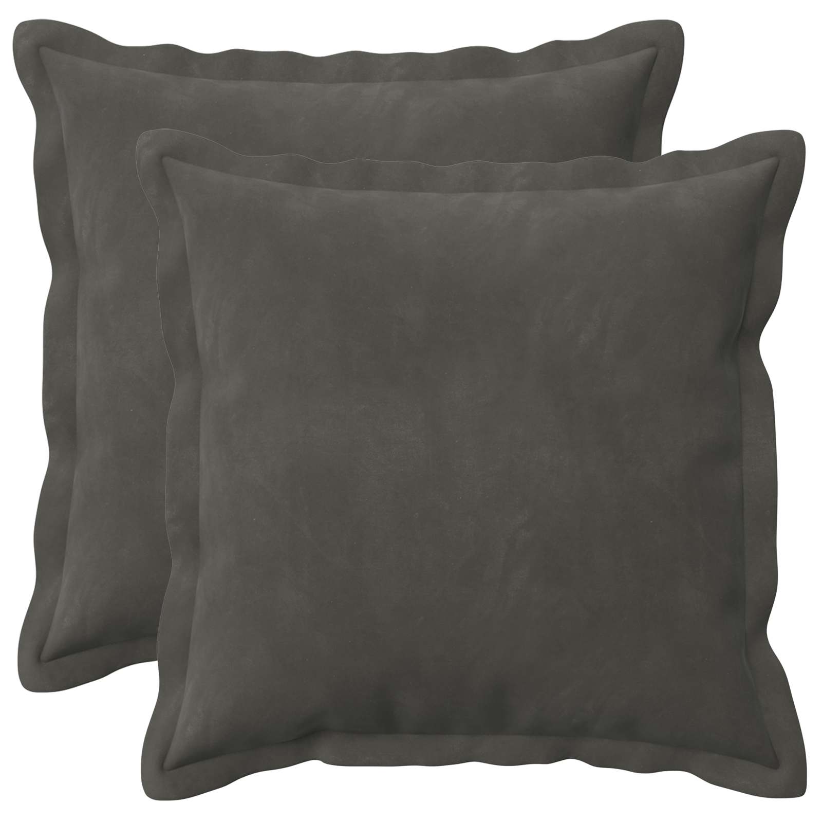 Kussen met kussen HOUTEN 2 st Donkergrijs fluweel image 1