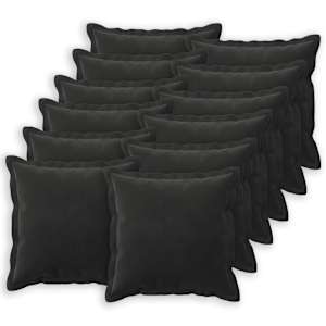 vidaXL Padi 12 tk HOUTEN Must 40 x 40 cm Samet