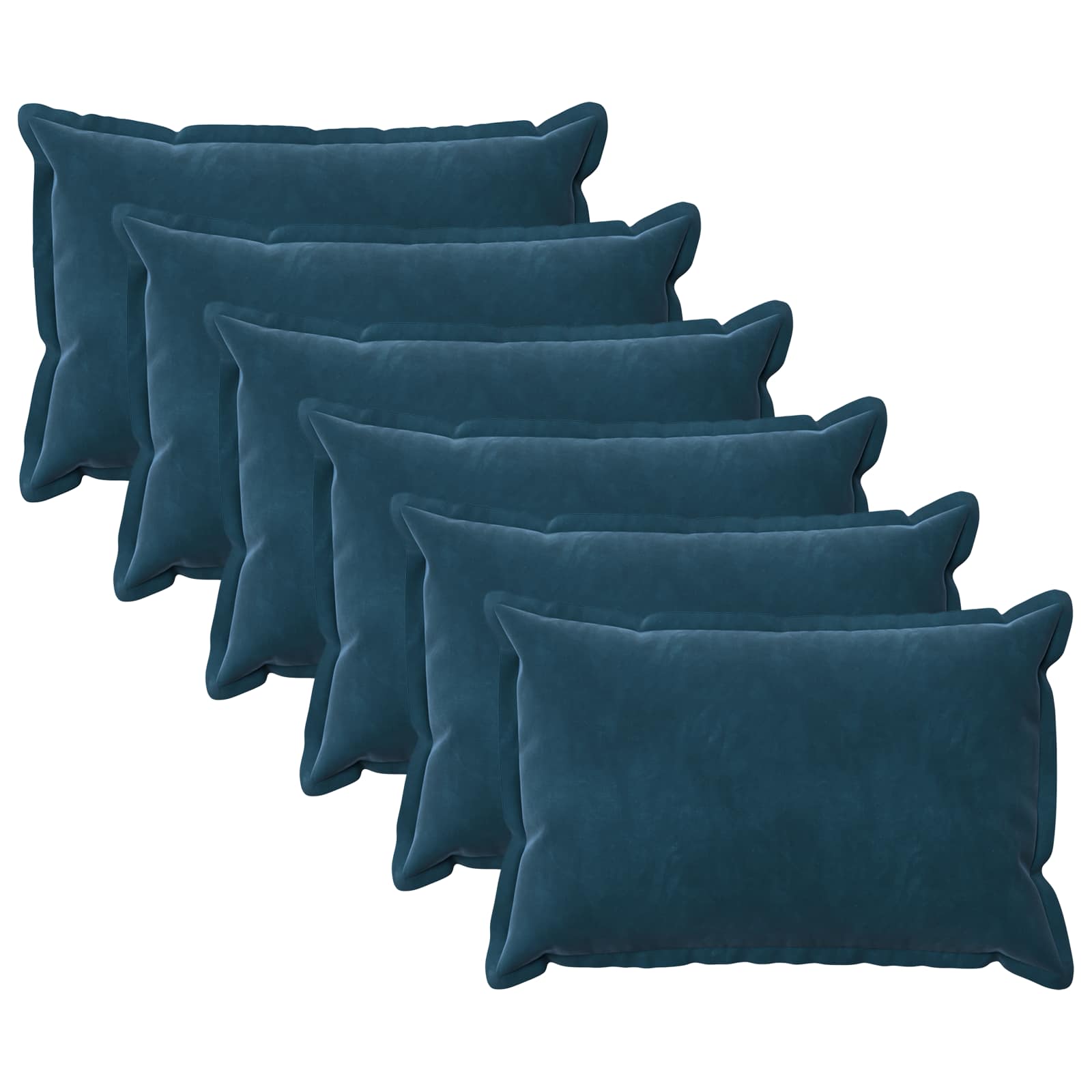 Kussen met kussen HOUTEN 6 st Blauw fluweel image 1