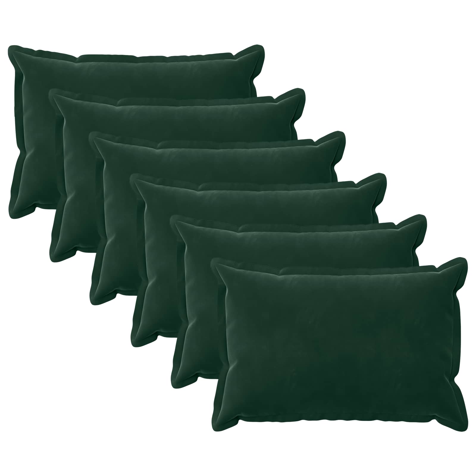 Kussen met kussen HOUTEN 6 st Donkergroen fluweel image 1
