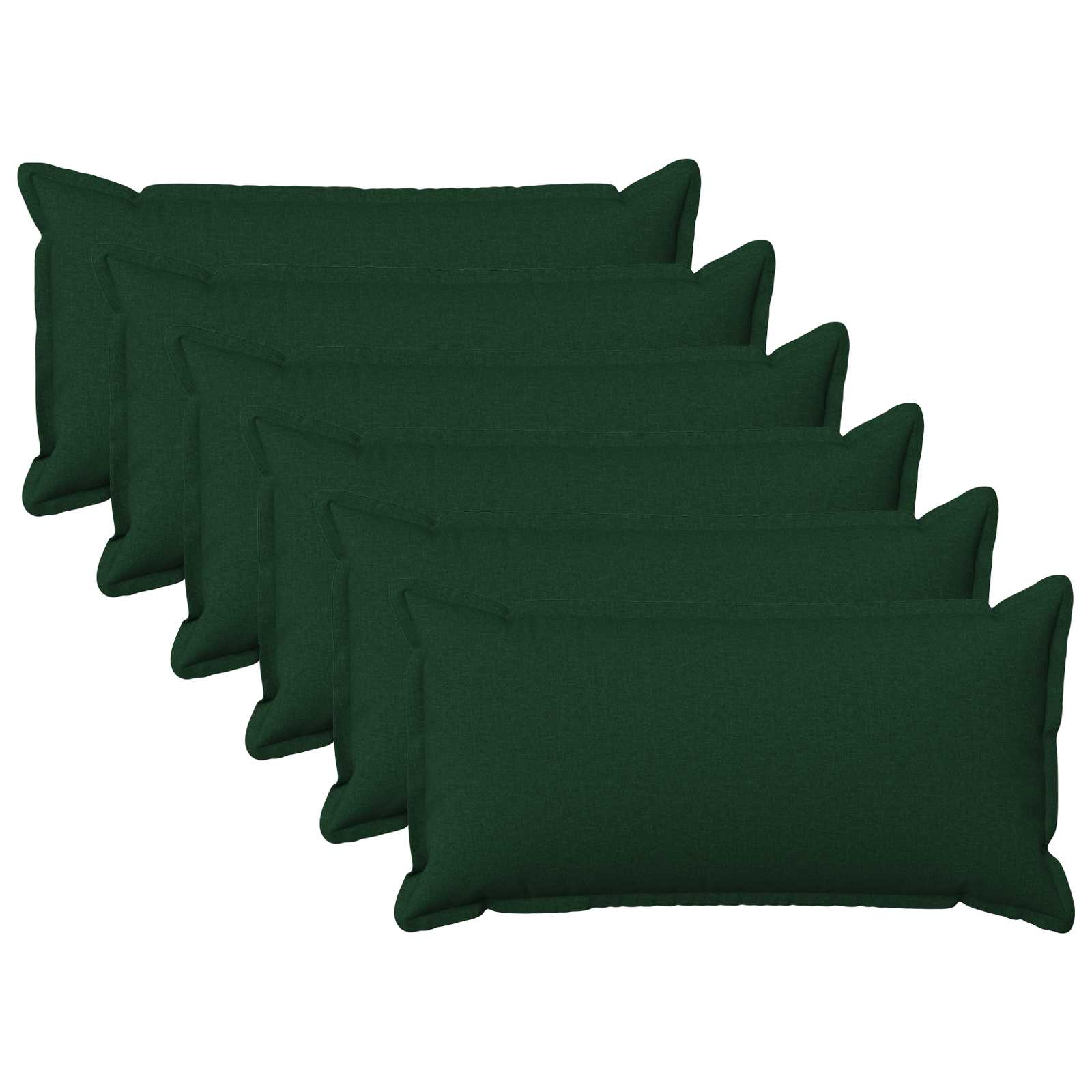 Kussen met kussen HOUTEN 6 st Donkergroen Faux Linnen image 1