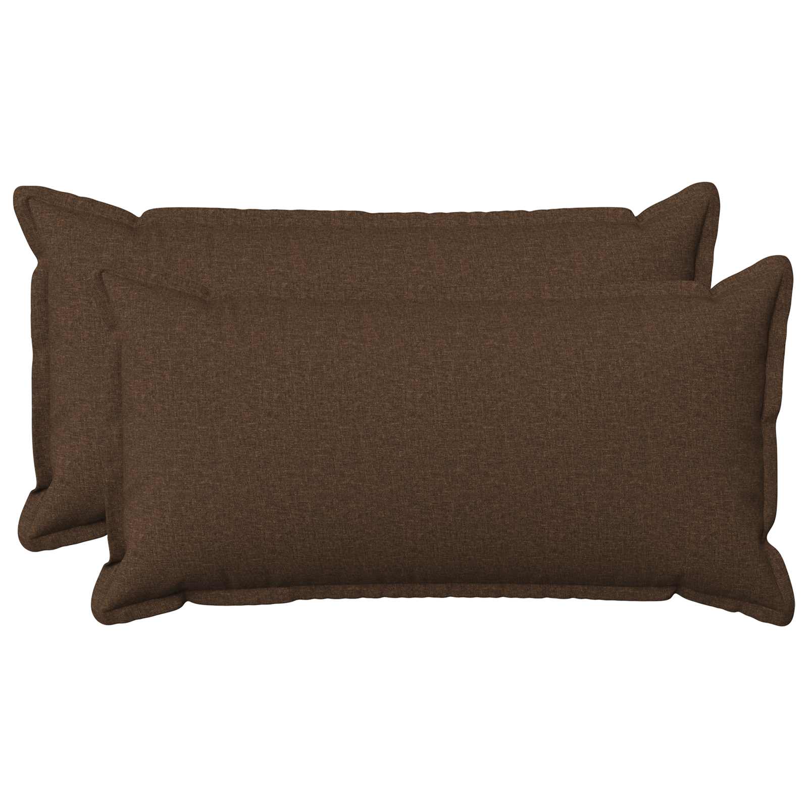 Kussen met kussen HOUTEN 2 st Bruin Faux Linnen image 1