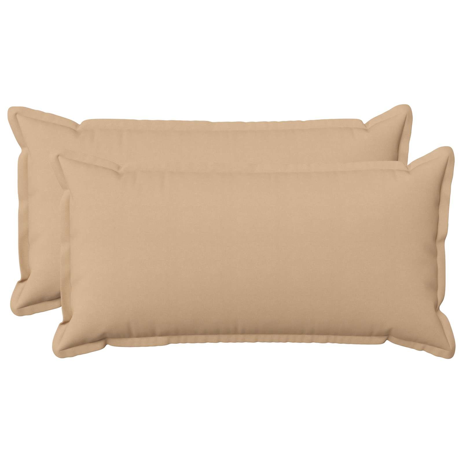 Kussen met kussen HOUTEN 2 st Crèmekleurig Faux Linnen - Image 1