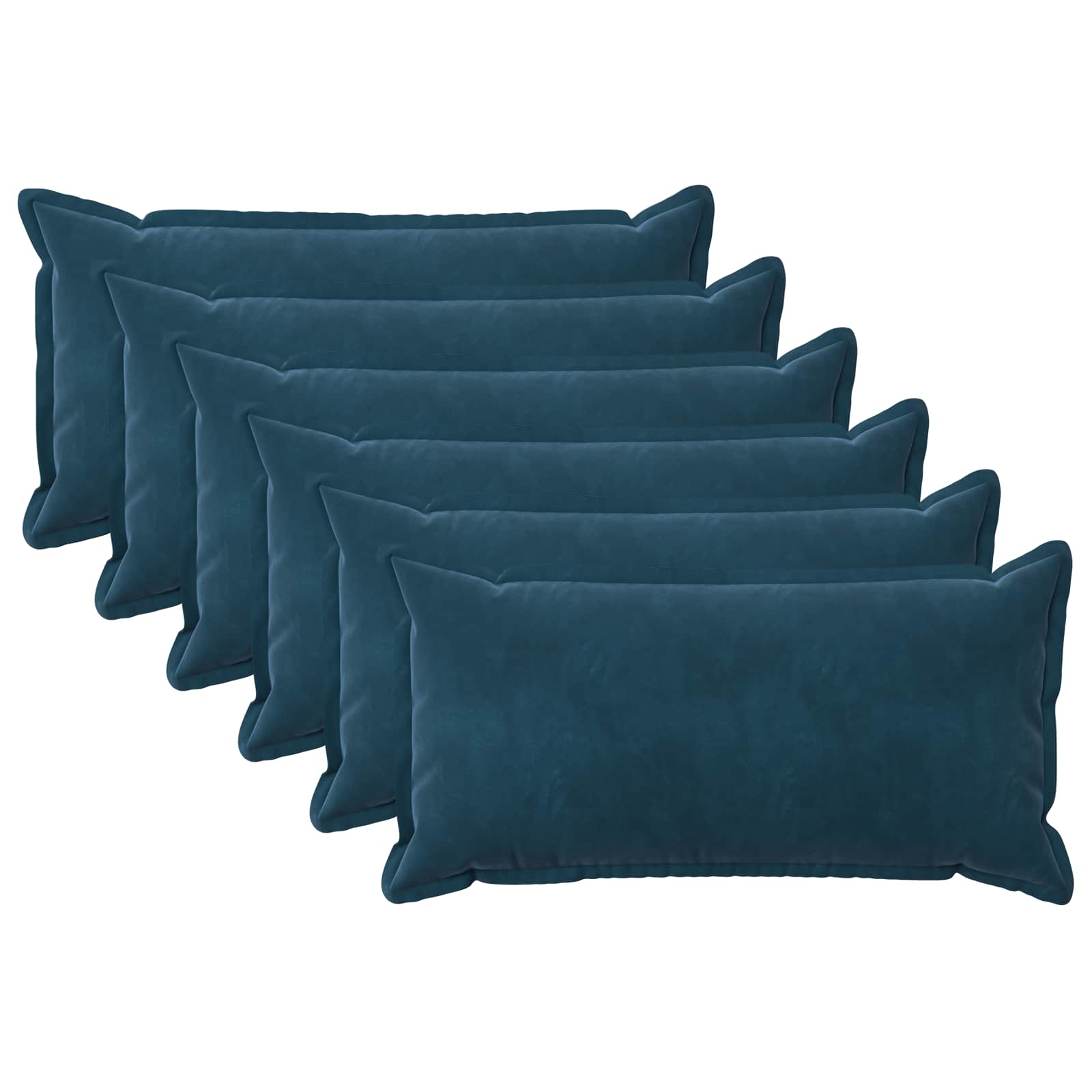 Kussen met kussen HOUTEN 6 st Blauw fluweel image 1