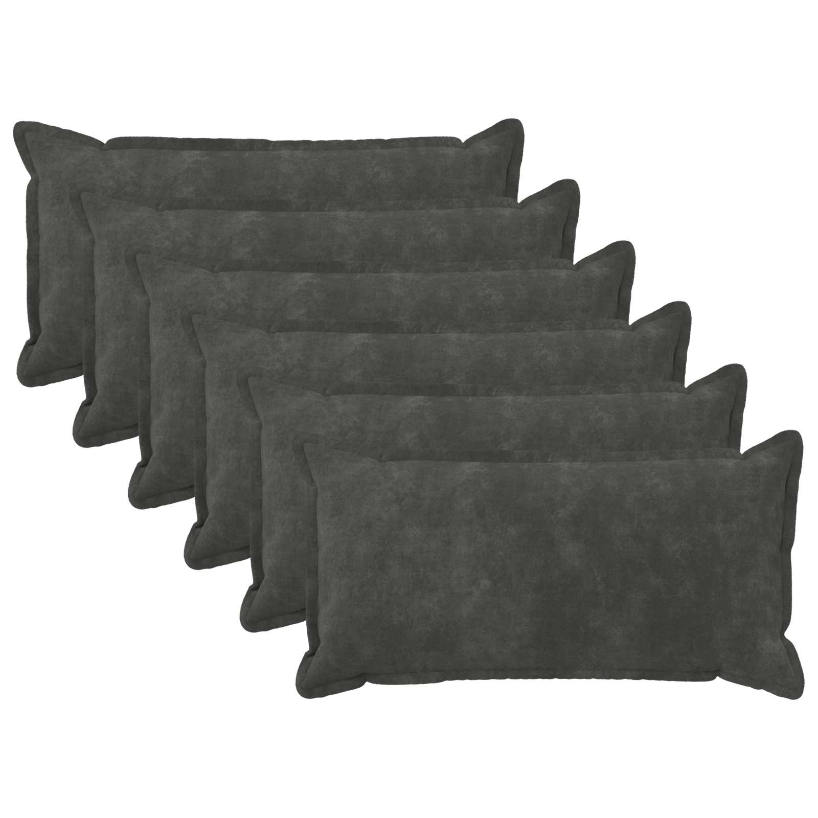 vidaXL Podložka s vankúšom HOUTEN 6 ks Antracitová Mikrovlákno fleece
