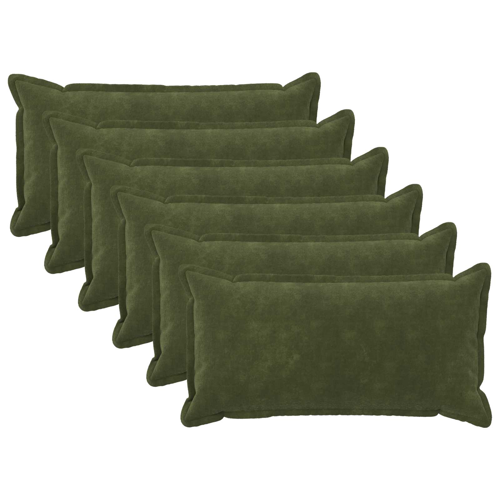 vidaXL Podložka s vankúšom HOUTEN 6 ks Zelená Mikrovlákno fleece
