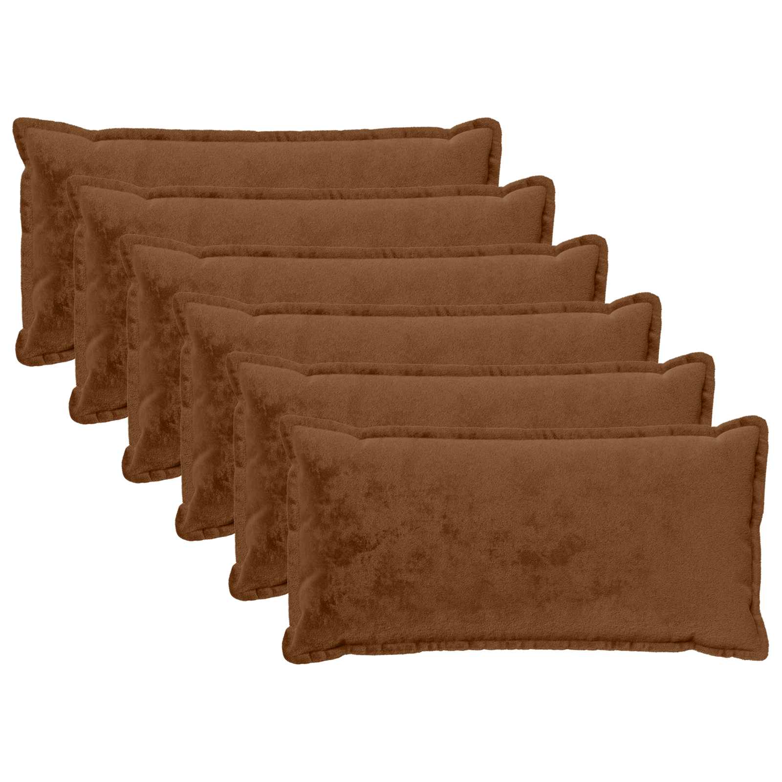 Dekorativna blazina 6 kos HOUTEN Svetlo rjava 40 x 70 cm Flanel