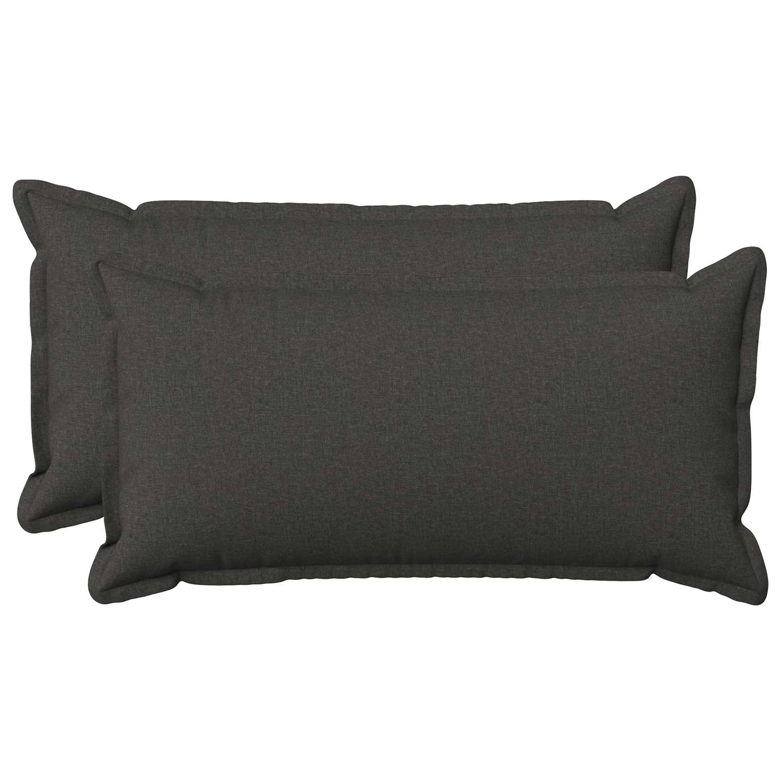 Kussen met kussen HOUTEN 2 st Donkergrijs Faux Linnen image 1