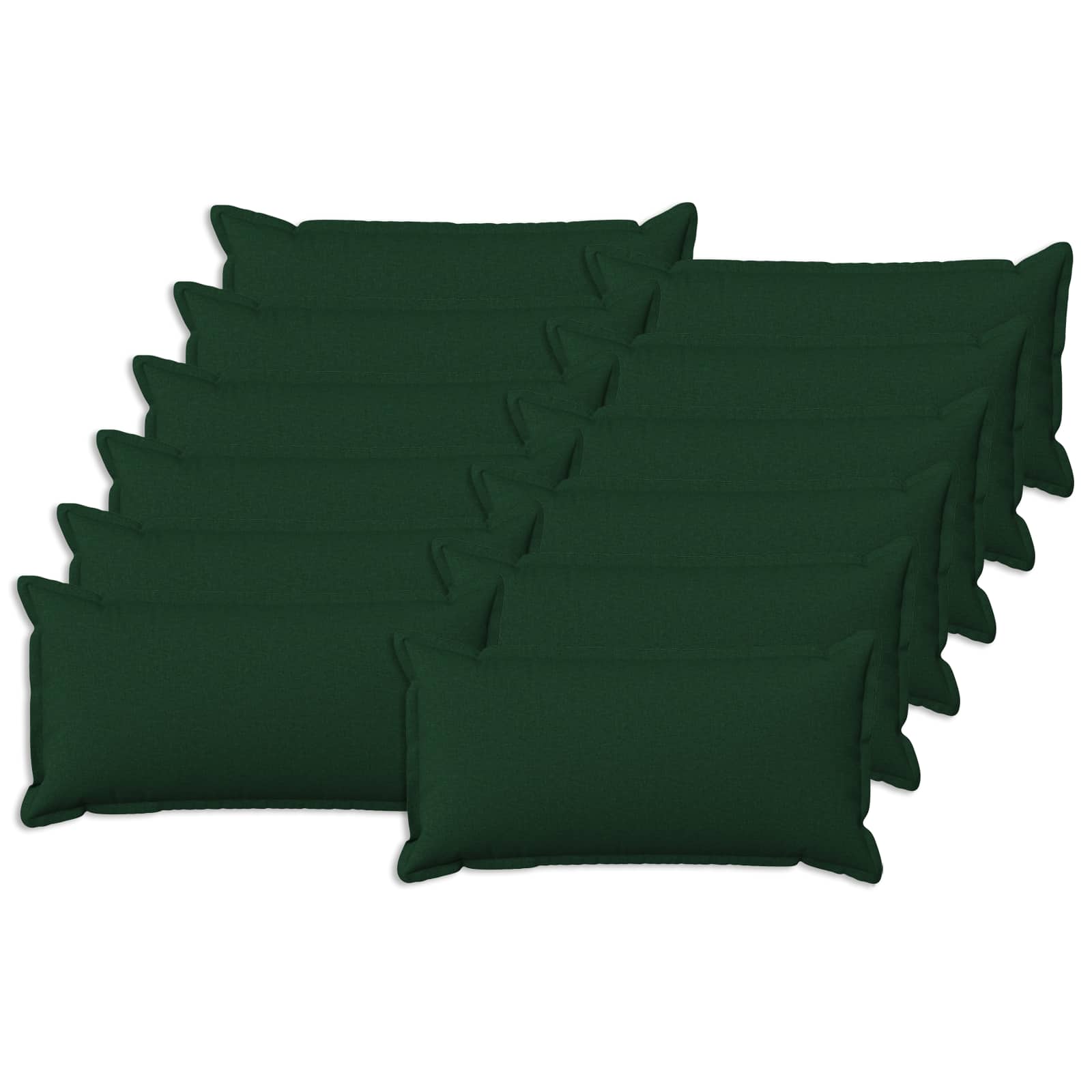 Kussen met kussen HOUTEN 12 st Donkergroen Faux Linnen image 1