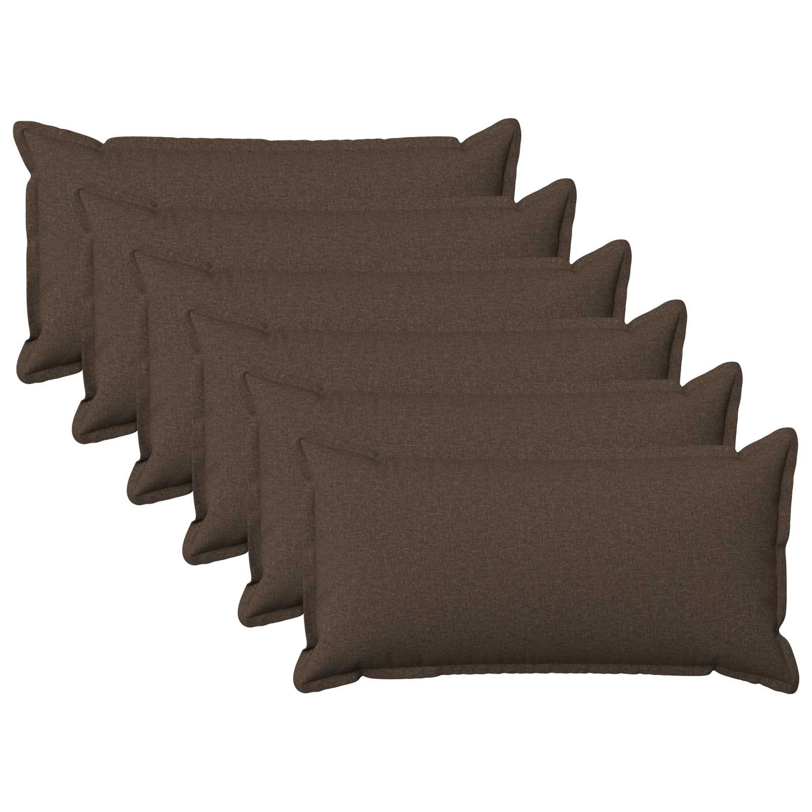 Kussen met kussen HOUTEN 6 st Taupe Faux Linnen - Image 1