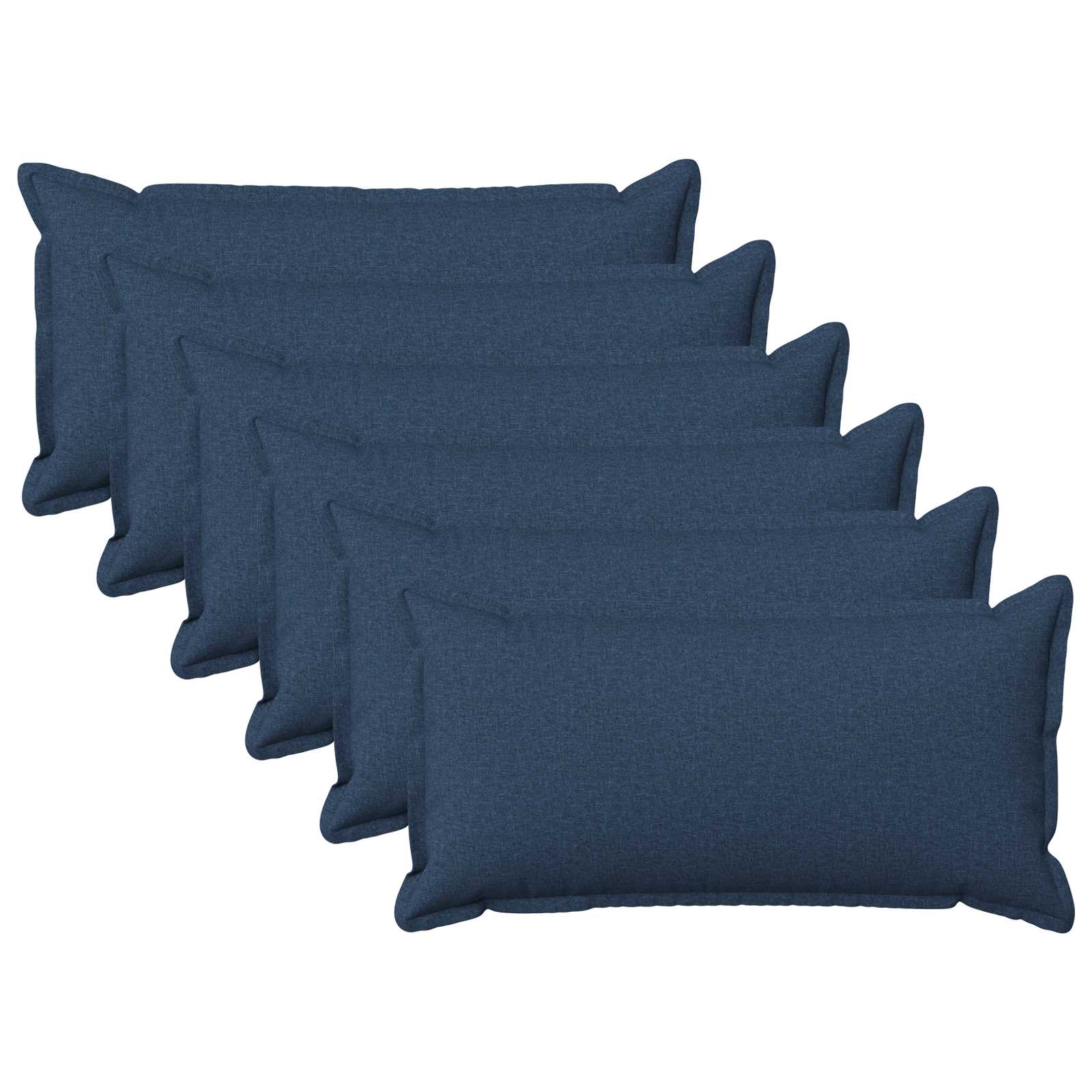 Kussen met kussen HOUTEN 6 st Blauw Faux Linnen