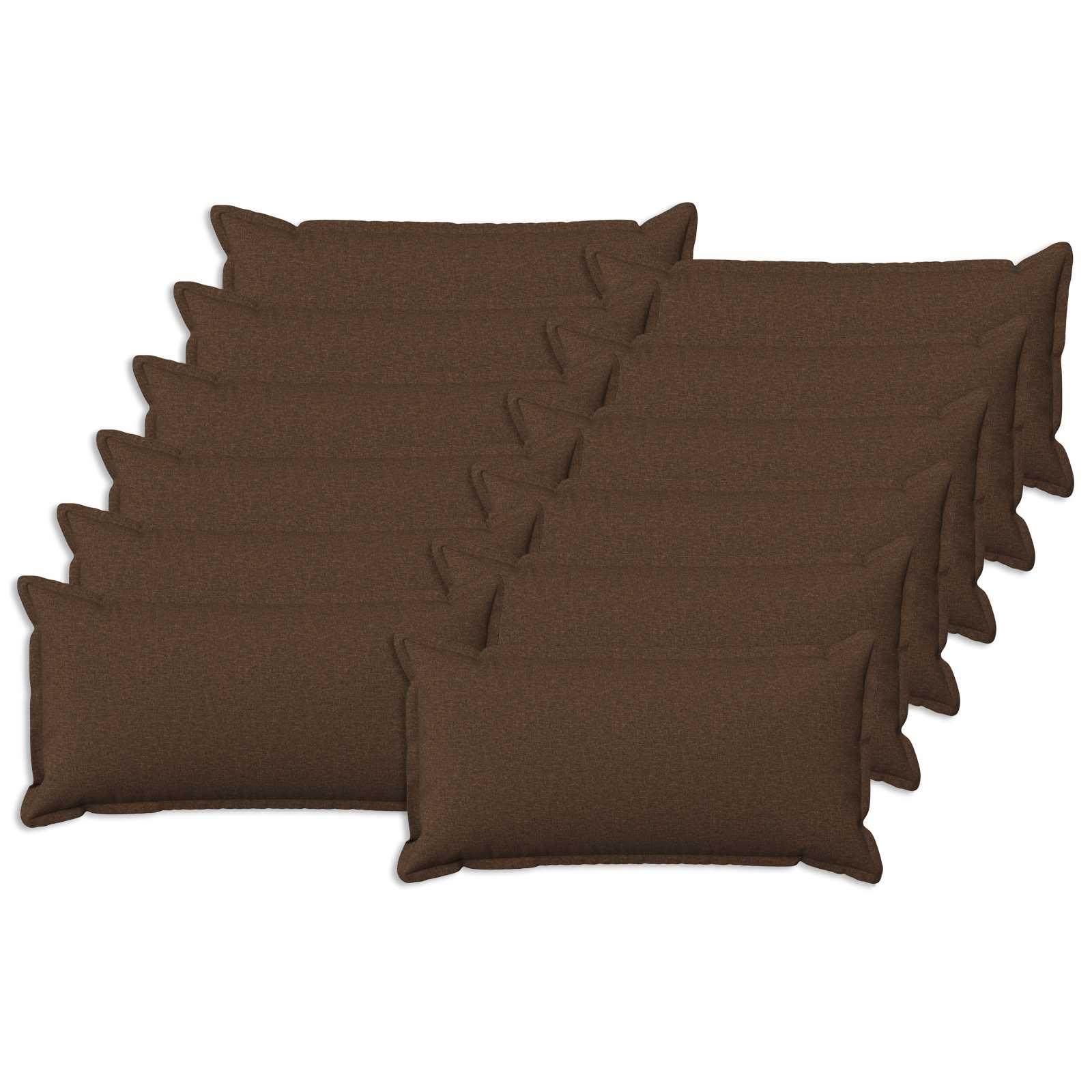 Kussen met kussen HOUTEN 12 st Bruin Faux Linnen image 1