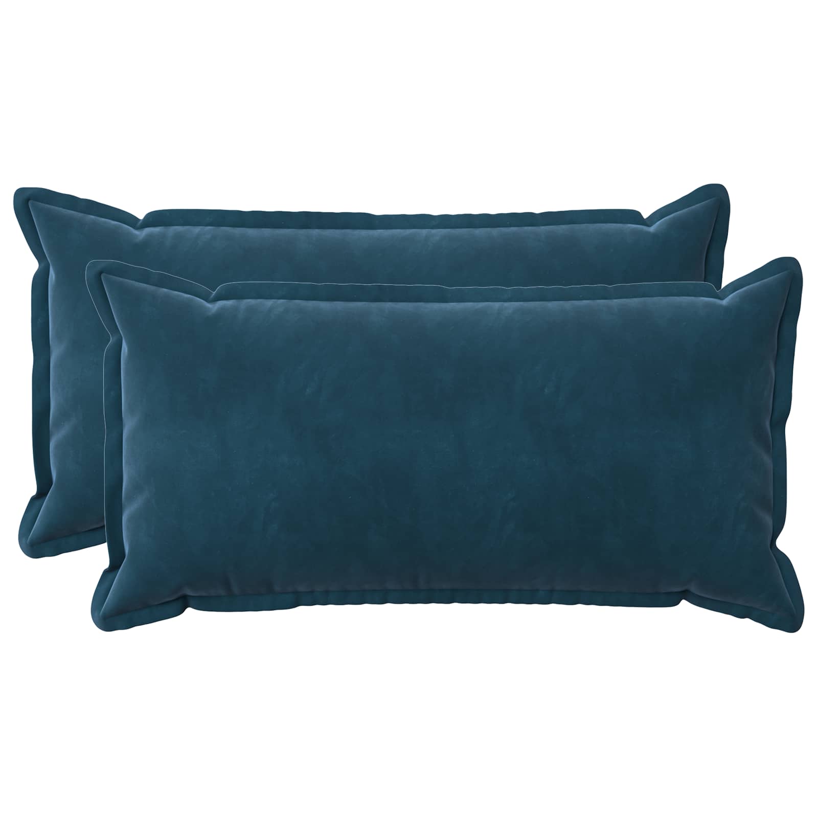 Kussen met kussen HOUTEN 2 st Blauw fluweel image 1
