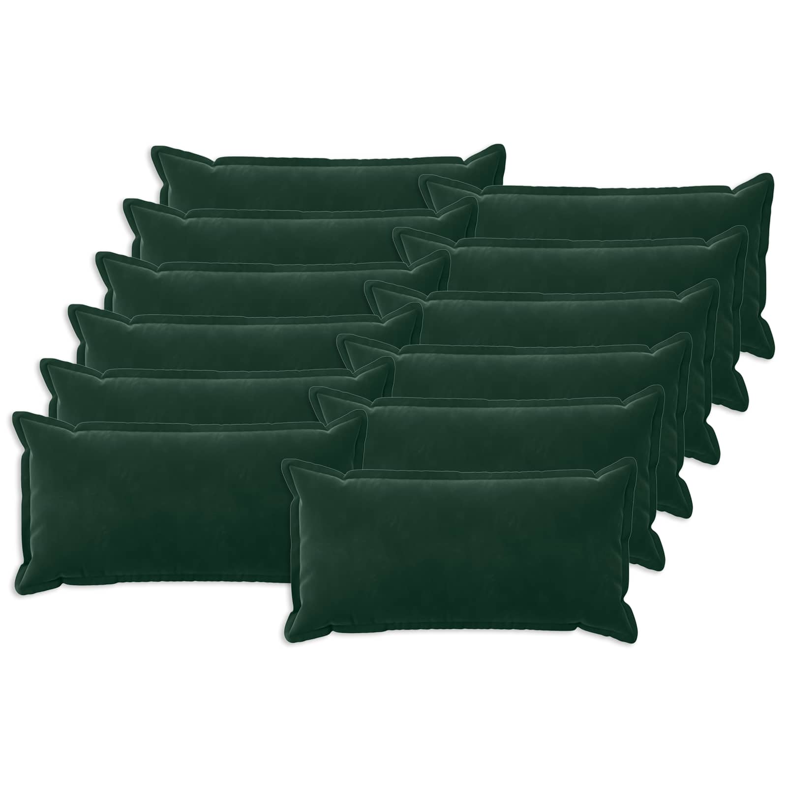 Kussen met kussen HOUTEN 12 st Donkergroen fluweel image 1