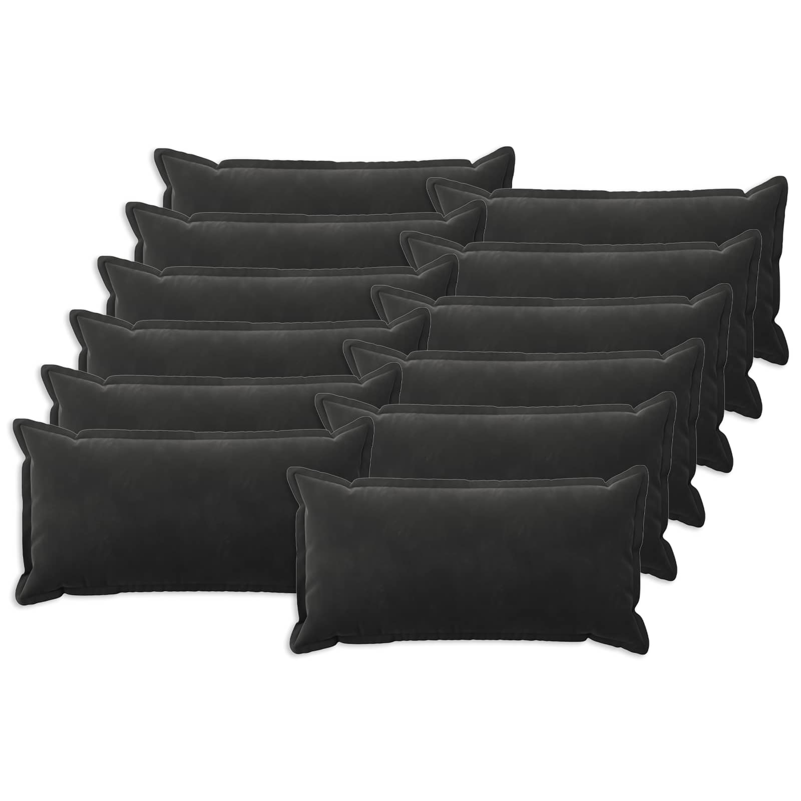 Kussen met kussen HOUTEN 12 st Zwart fluweel image 1