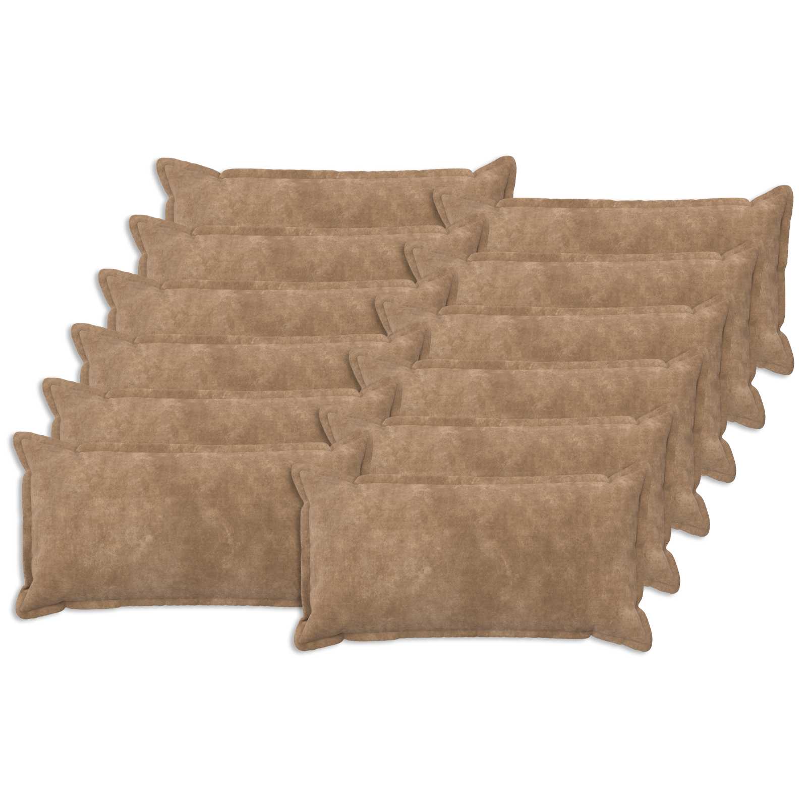 Kussen met kussen HOUTEN 12 st Taupe Microfiber Fleece