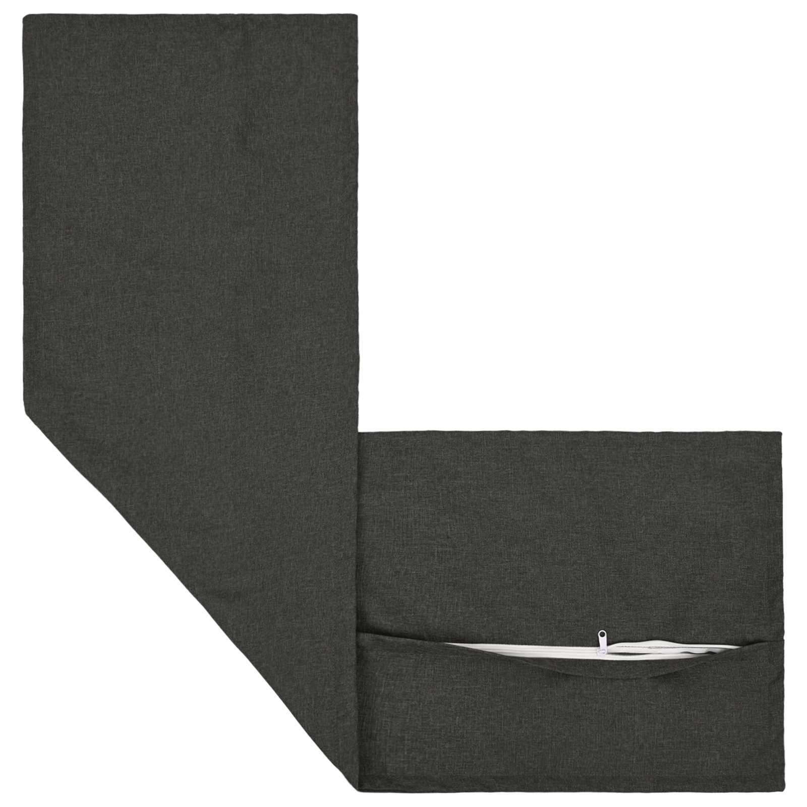 Kussen met kussen HOUTEN Donkergrijs 40 x 145 cm Faux Linnen image 3