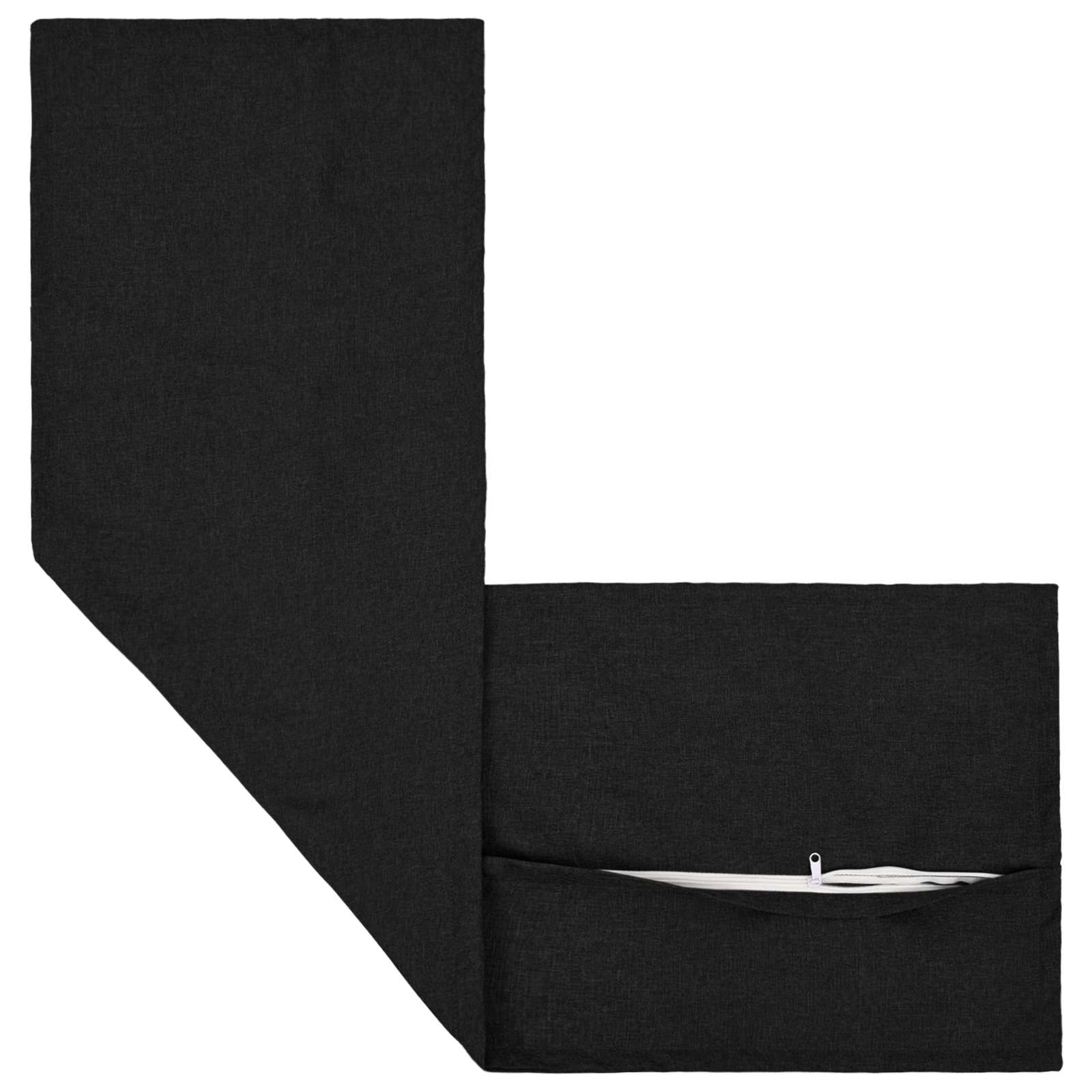 Kussen met kussen HOUTEN 2 st Zwart Faux Linnen image 3