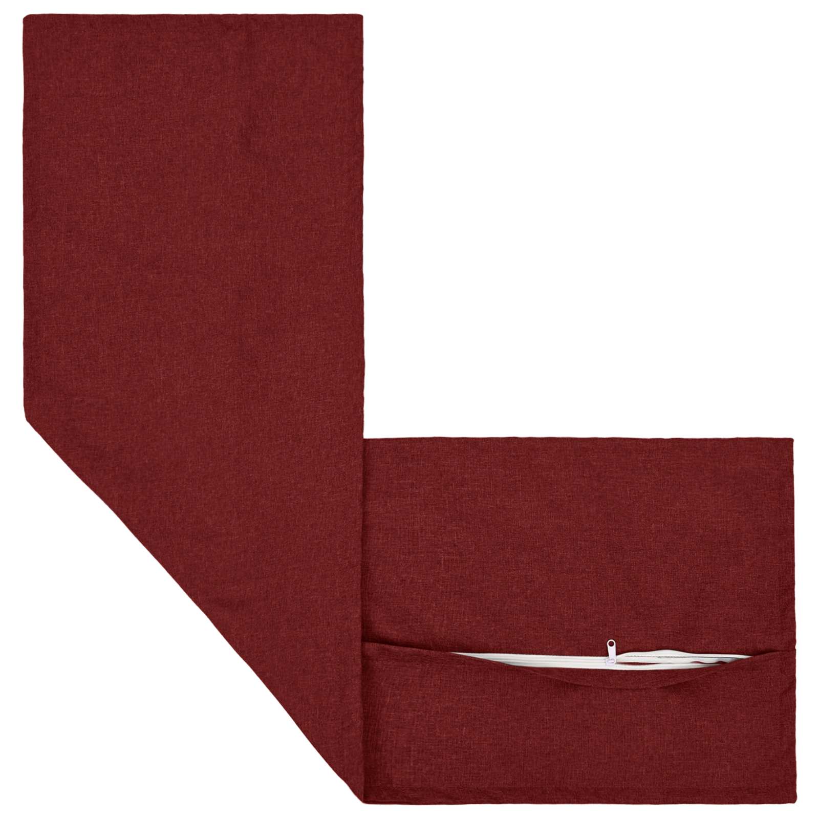Kussen met kussen HOUTEN 2 st Wijnrood Faux Linnen image 3