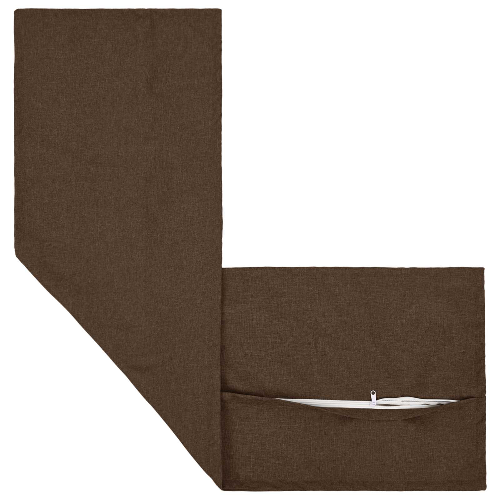 Kussen met kussen HOUTEN 2 st Bruin Faux Linnen image 3