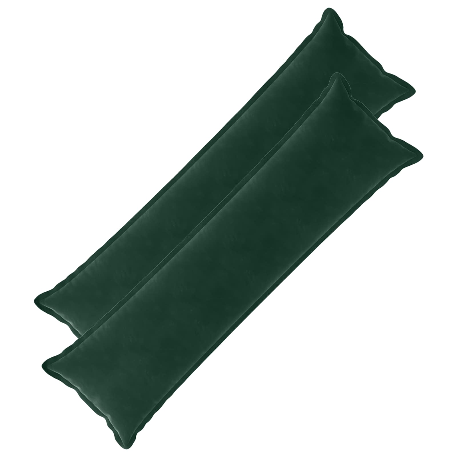 Kussen met kussen HOUTEN 2 st Donkergroen fluweel image 2