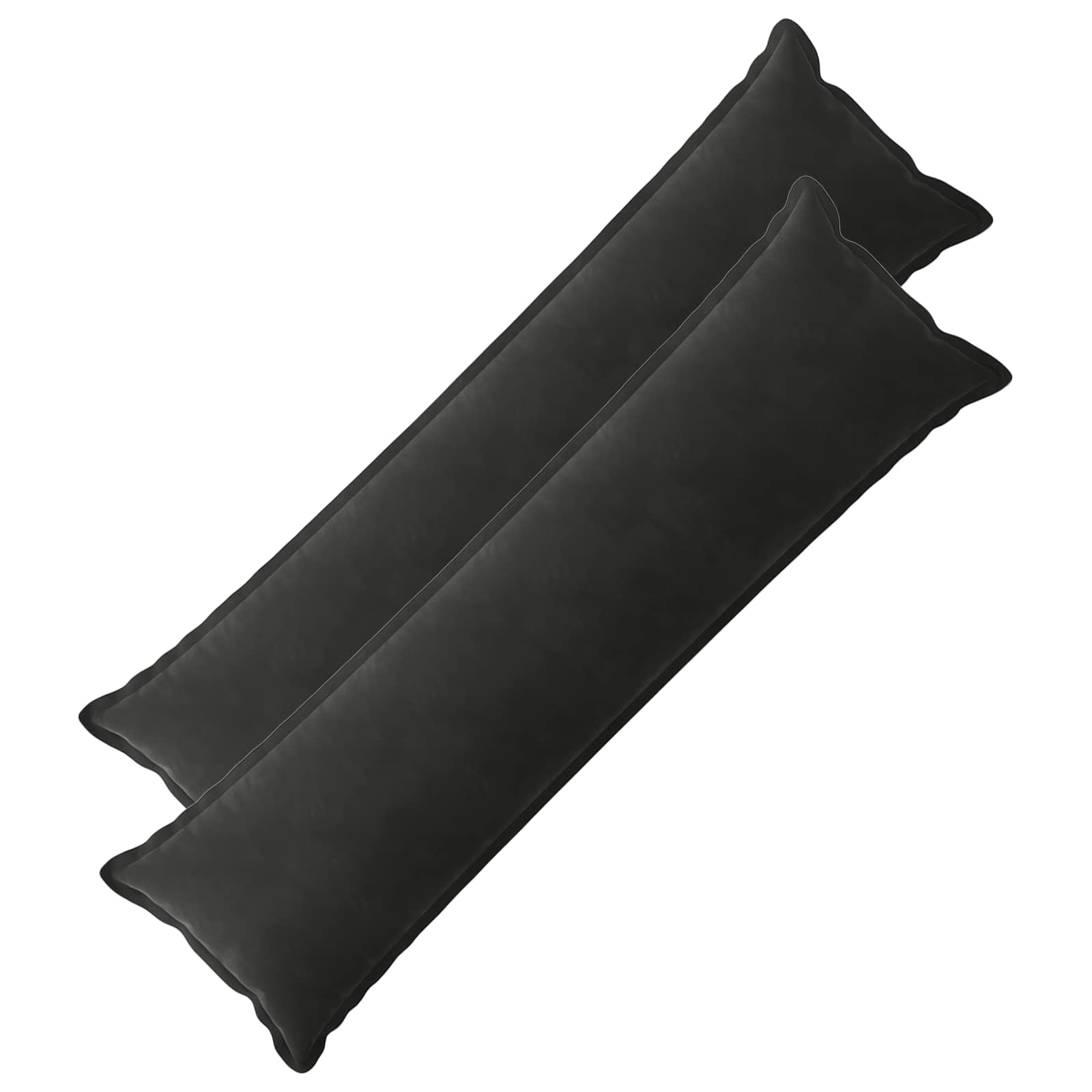 Kussen met kussen HOUTEN 2 st Zwart fluweel image 2