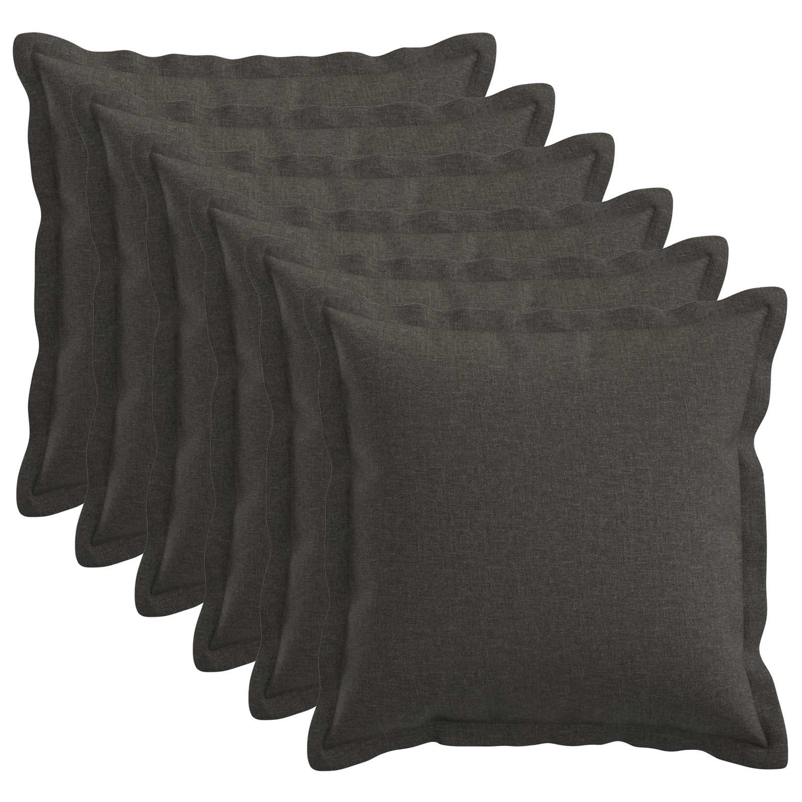 Kussen met kussen HOUTEN 6 st Donkergrijs Faux Linnen image 1