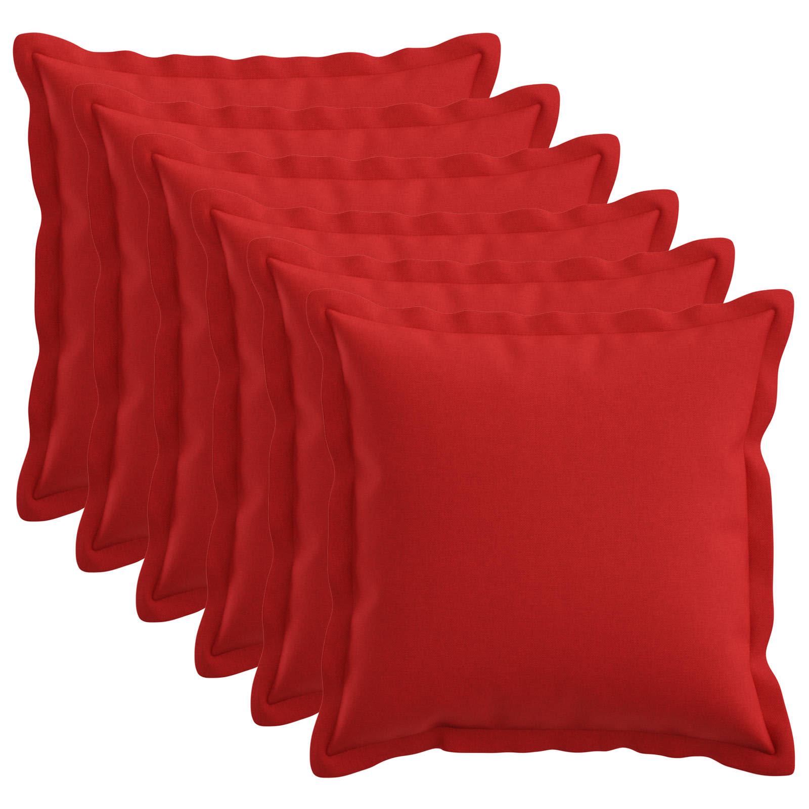 Kussen met kussen HOUTEN 6 st Rood Faux Linnen image 1