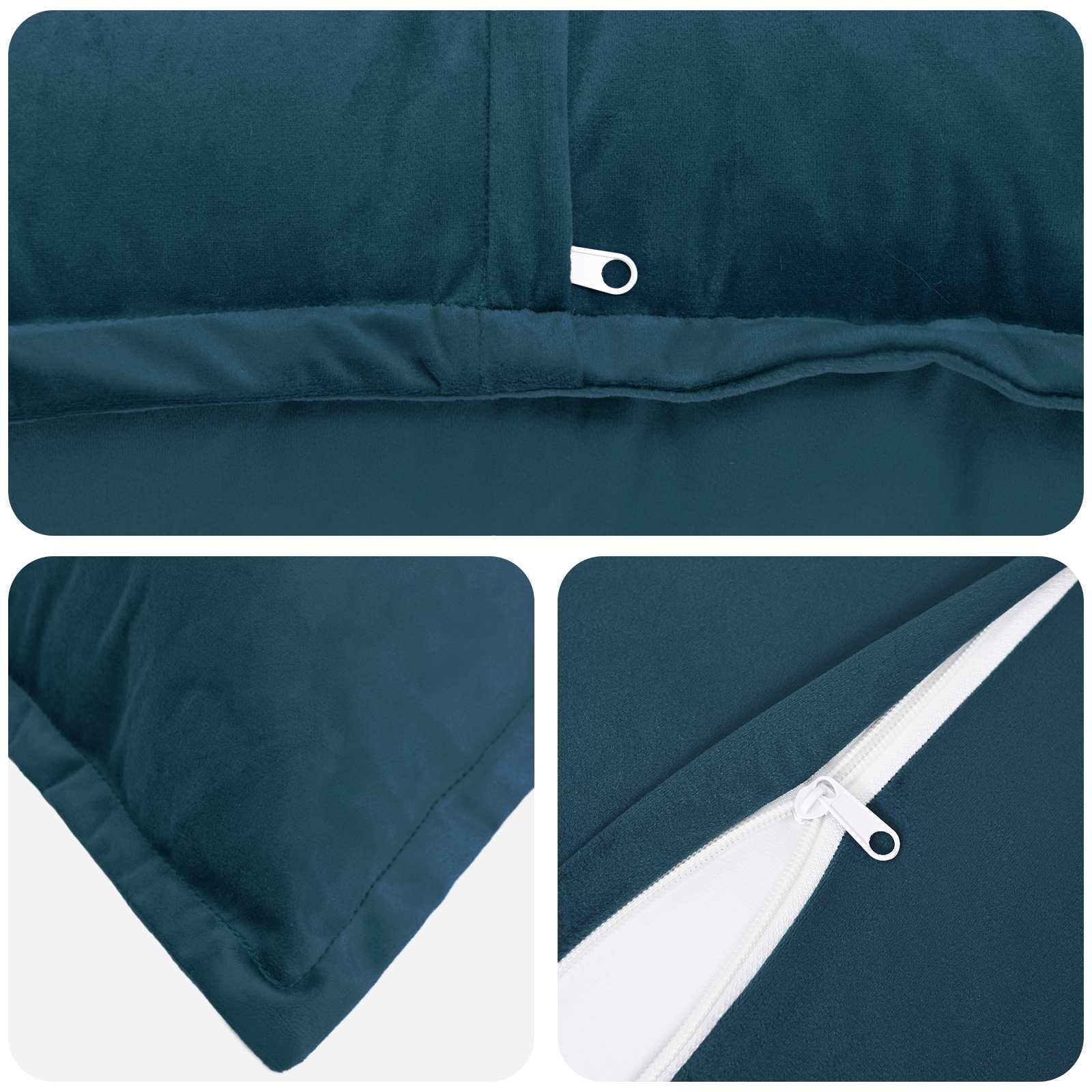 Kussen met kussen HOUTEN 12 st Blauw fluweel image 4