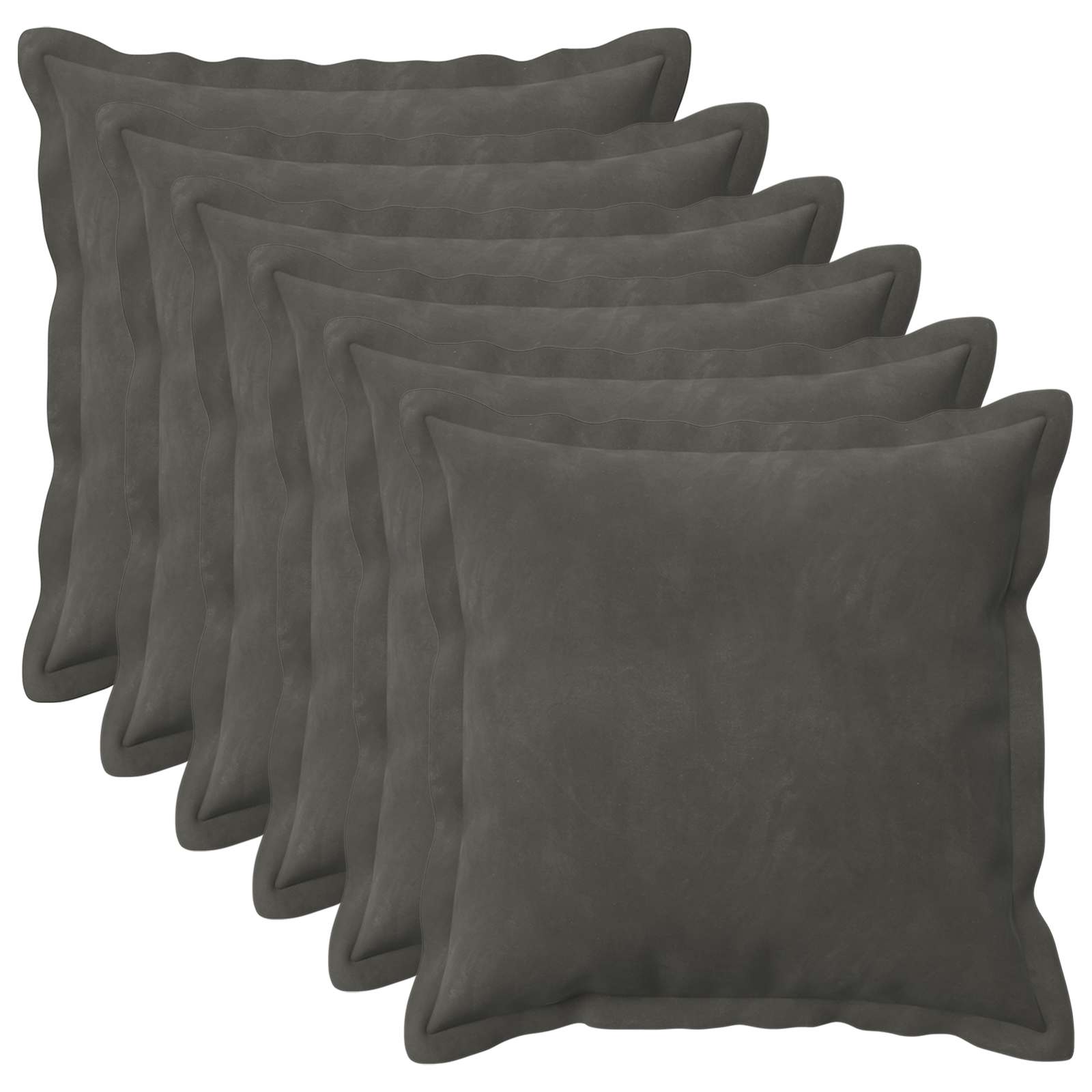 Kussen met kussen HOUTEN 6 st Donkergrijs fluweel image 1
