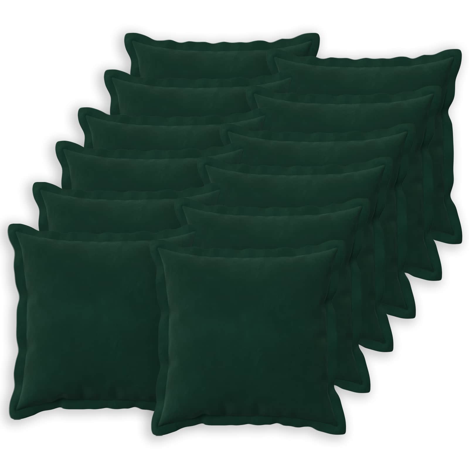Kussen met kussen HOUTEN 12 st Donkergroen fluweel image 1