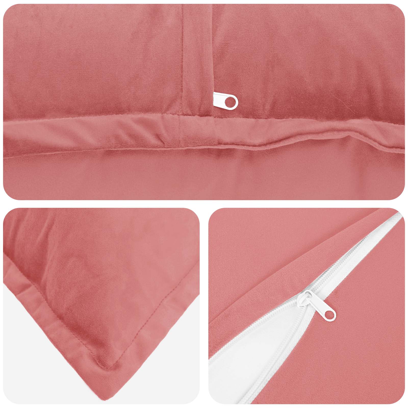 Kussen met kussen HOUTEN 6 st Roze fluweel image 4