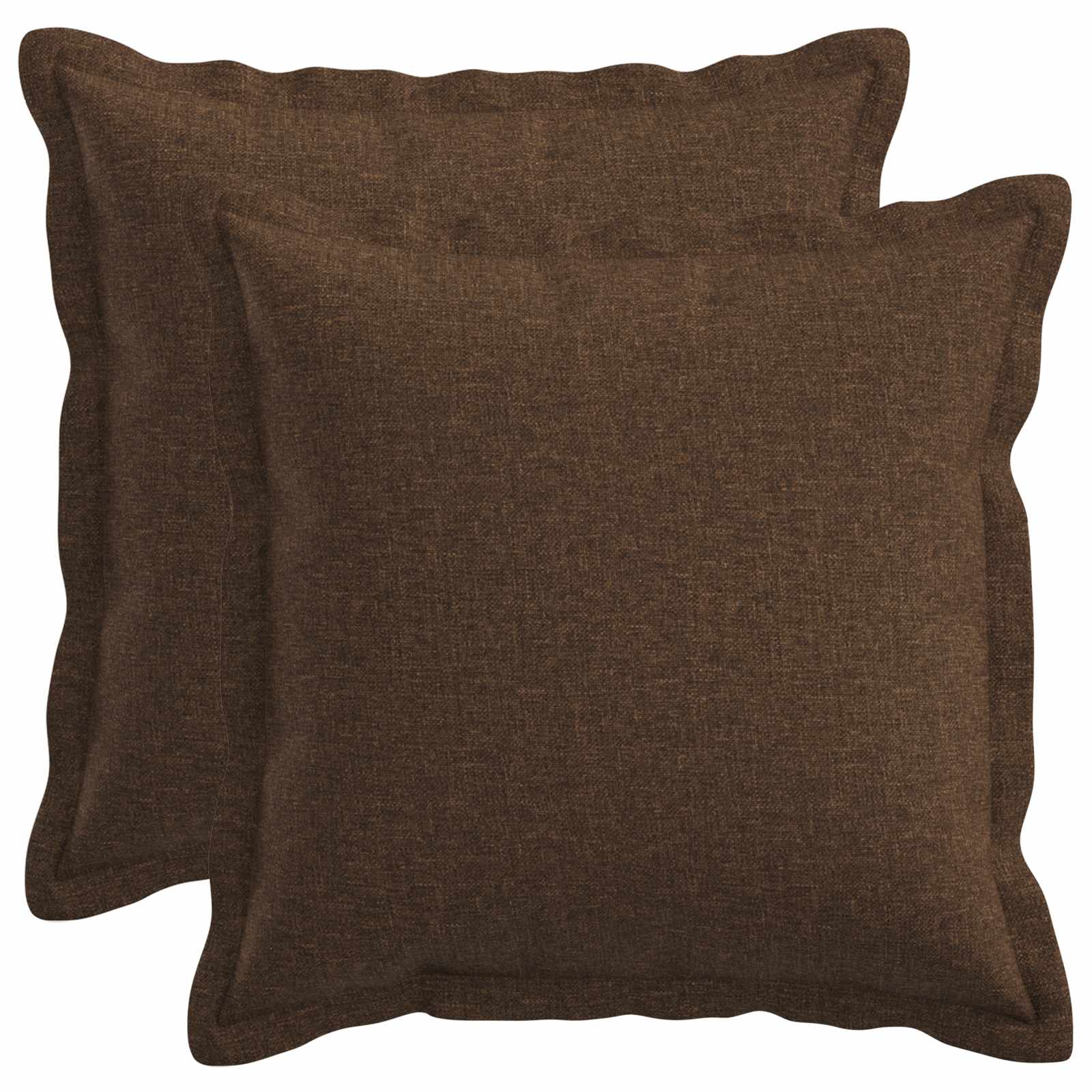 Kussen met kussen HOUTEN 2 st Bruin Faux Linnen image 1