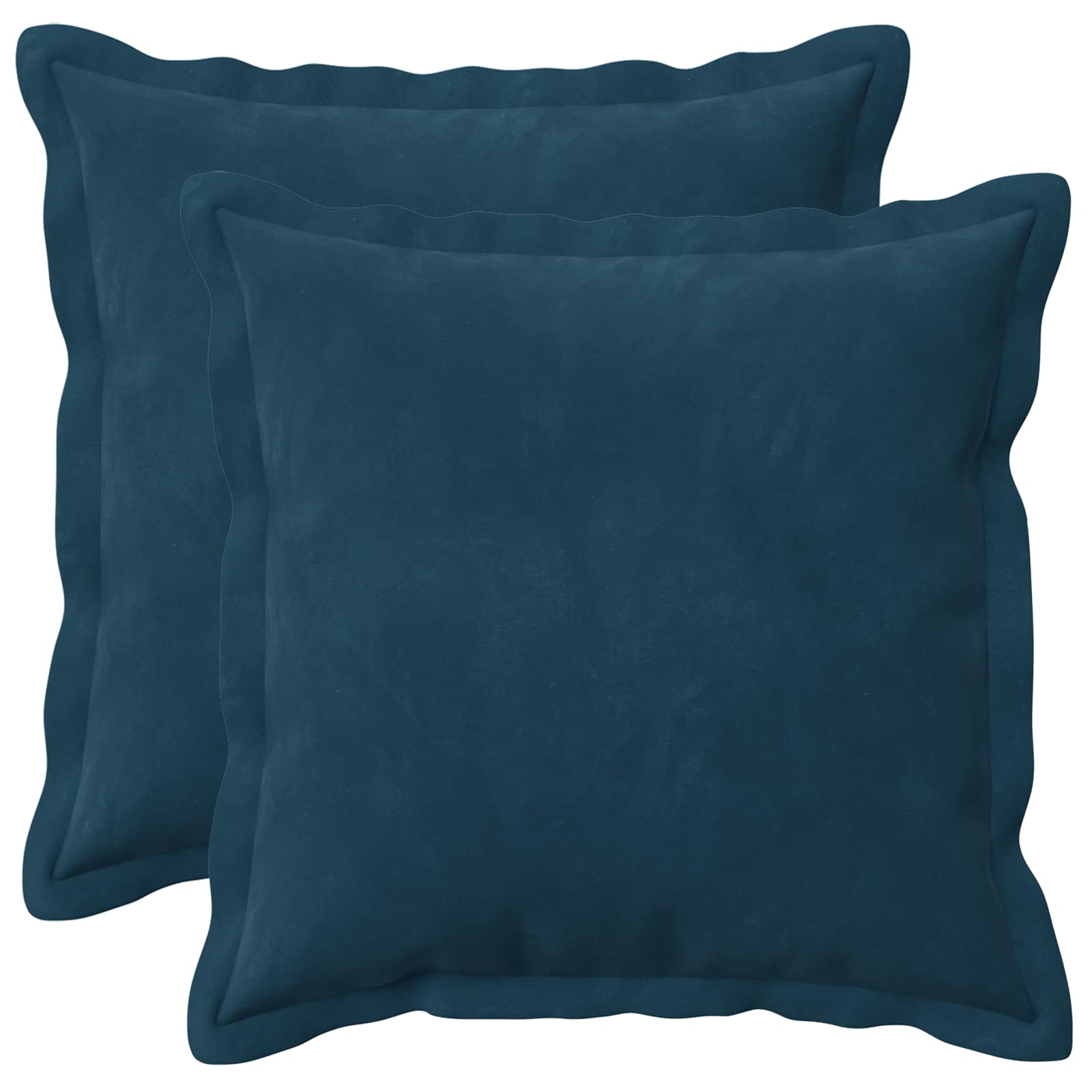 Kussen met kussen HOUTEN 2 st Blauw fluweel image 1