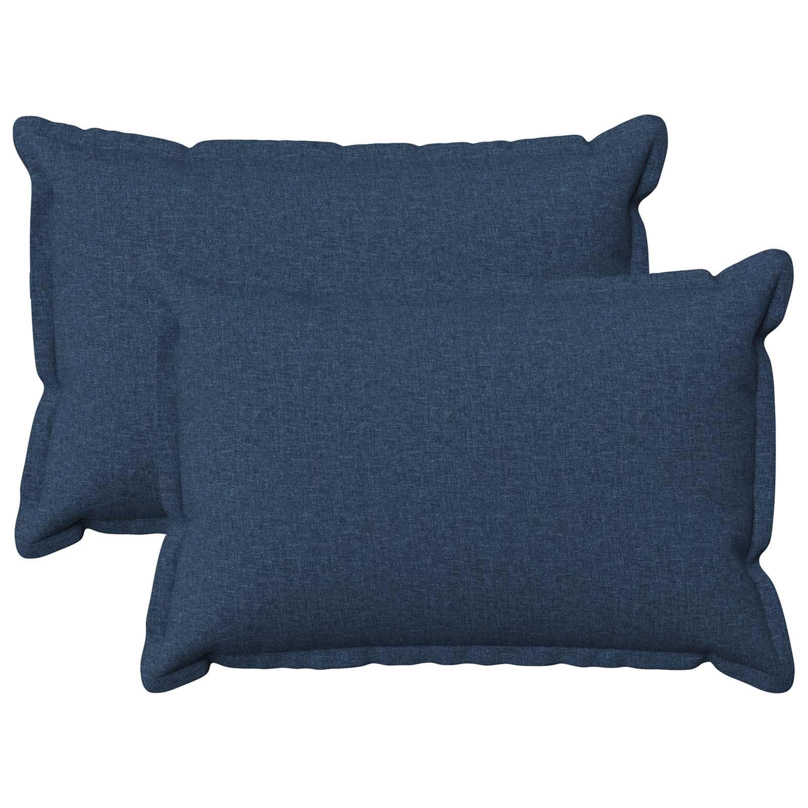 Kussen met kussen HOUTEN 2 st Blauw Faux Linnen image 1
