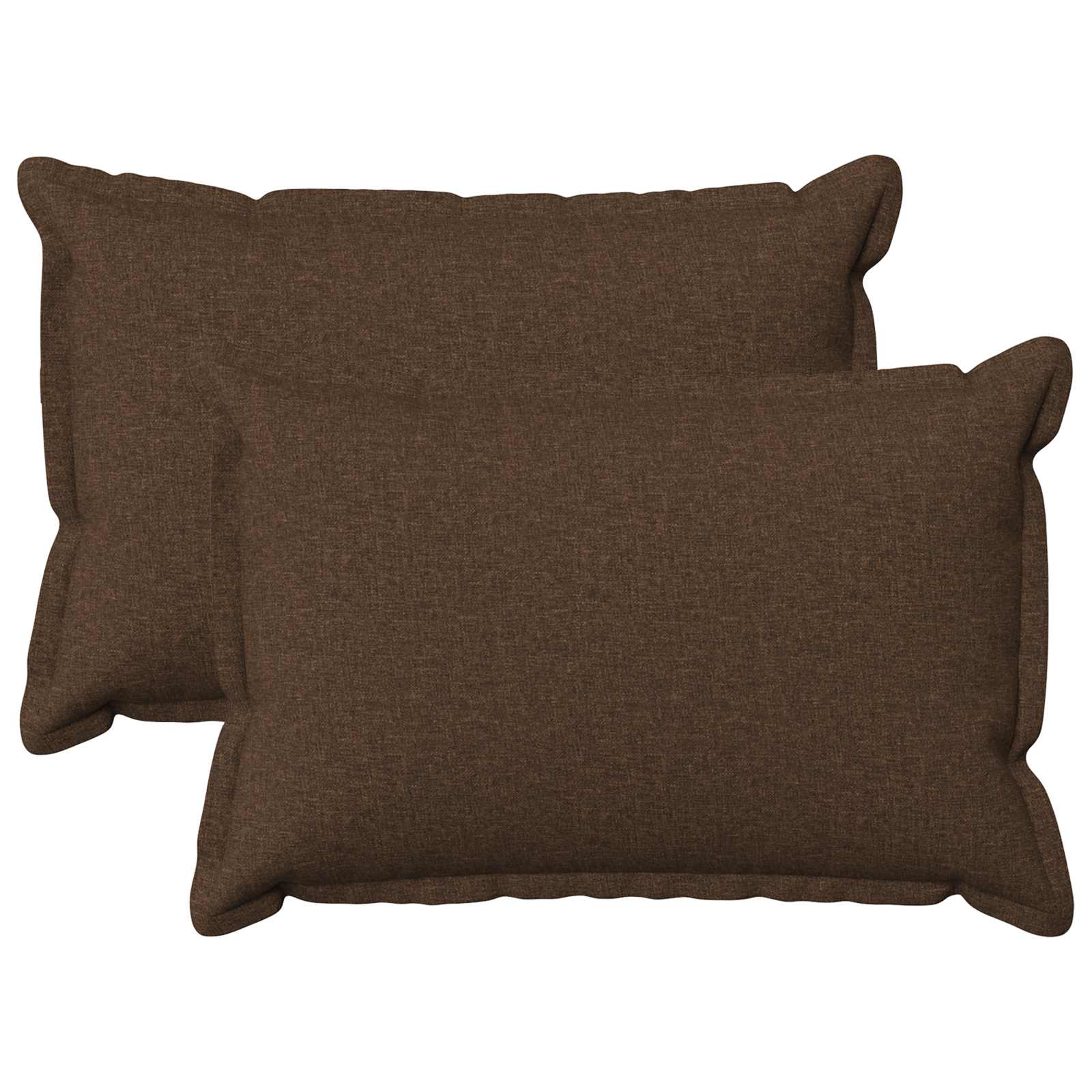 Kussen met kussen HOUTEN 2 st Bruin Faux Linnen image 1