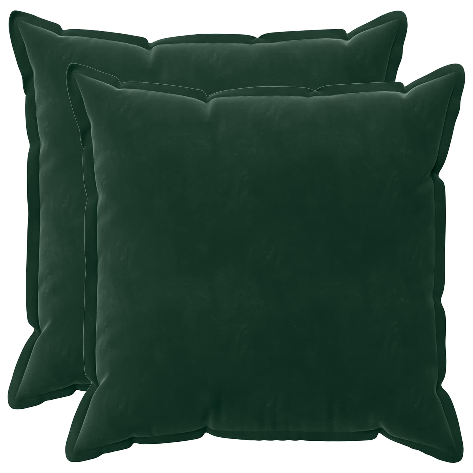 Kussen met kussen HOUTEN 2 st Donkergroen fluweel image 1