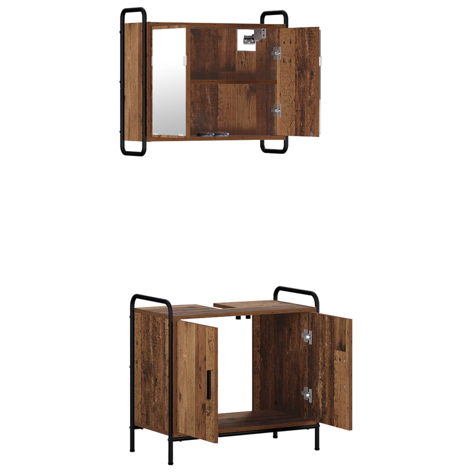 Komplet omaric za kopalnico 2 kos Star les 65,5 x 34 x 61 cm