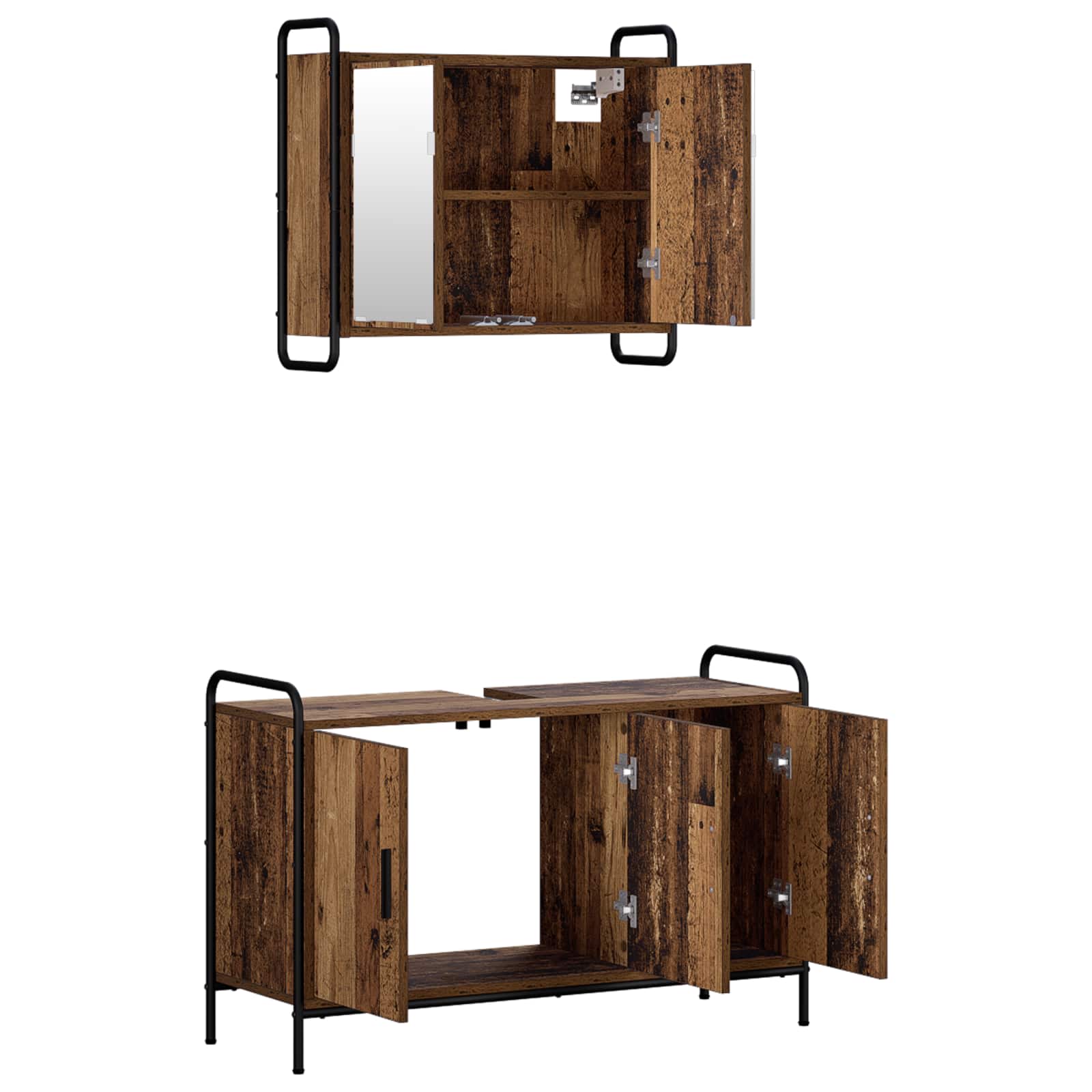 Komplet omaric za kopalnico 2 kos Star les 65,5 x 34 x 61 cm