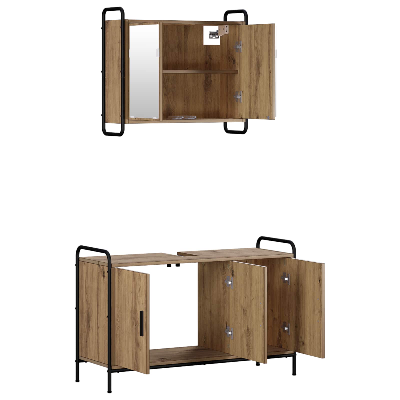 Komplet omaric za kopalnico 2 kos Artisan hrast