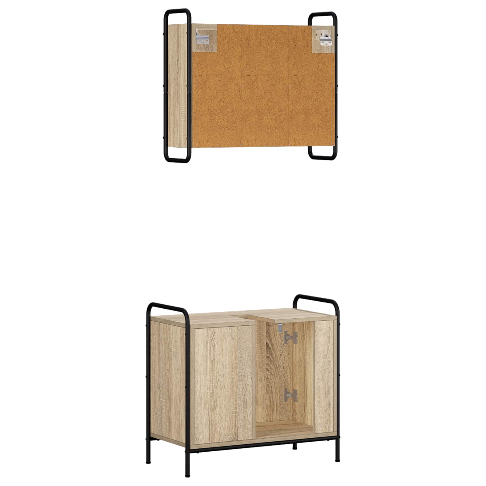 Komplet omaric za kopalnico 2 kos Sonoma hrast
