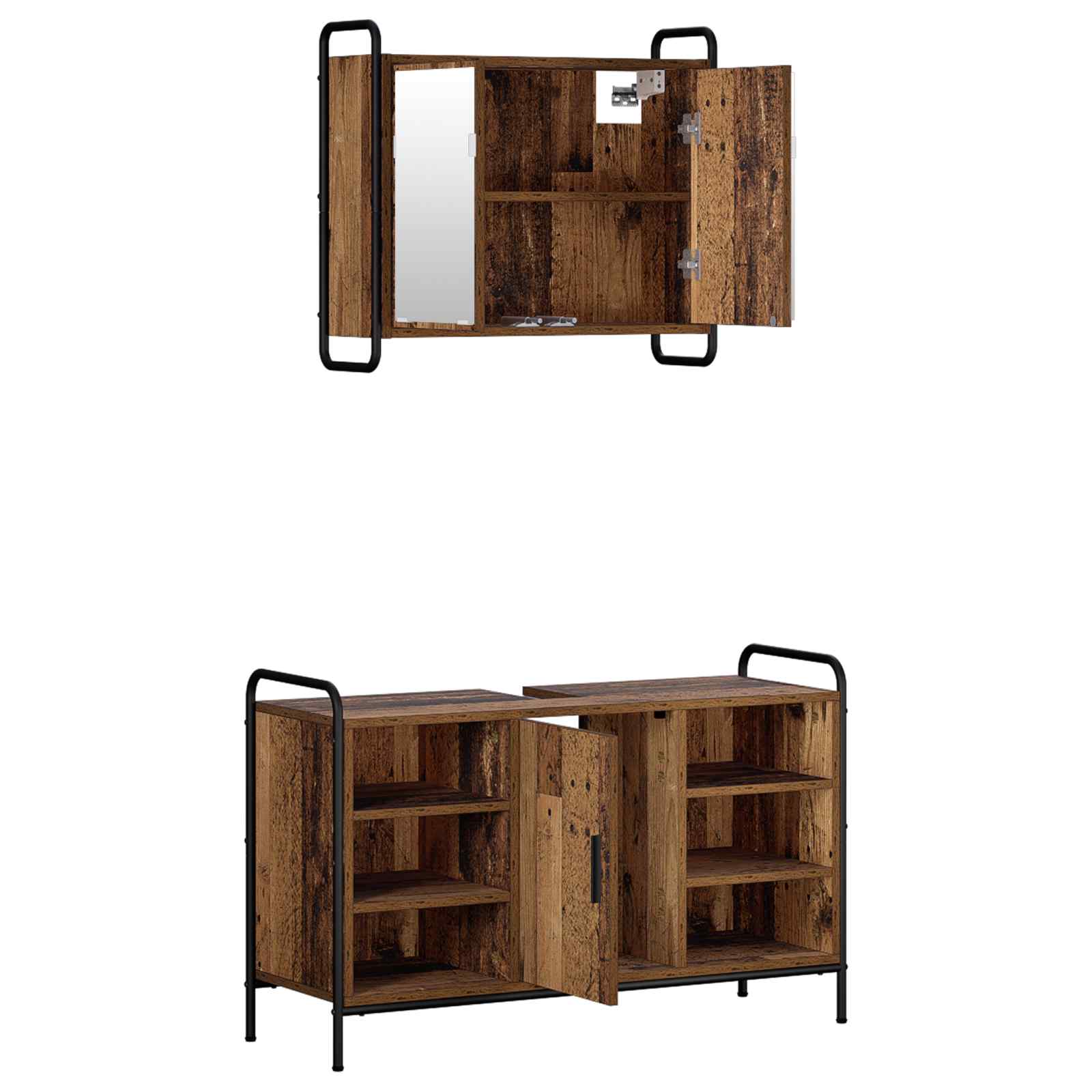 Komplet omaric za kopalnico 2 kos Star les 65,5 x 34 x 61 cm