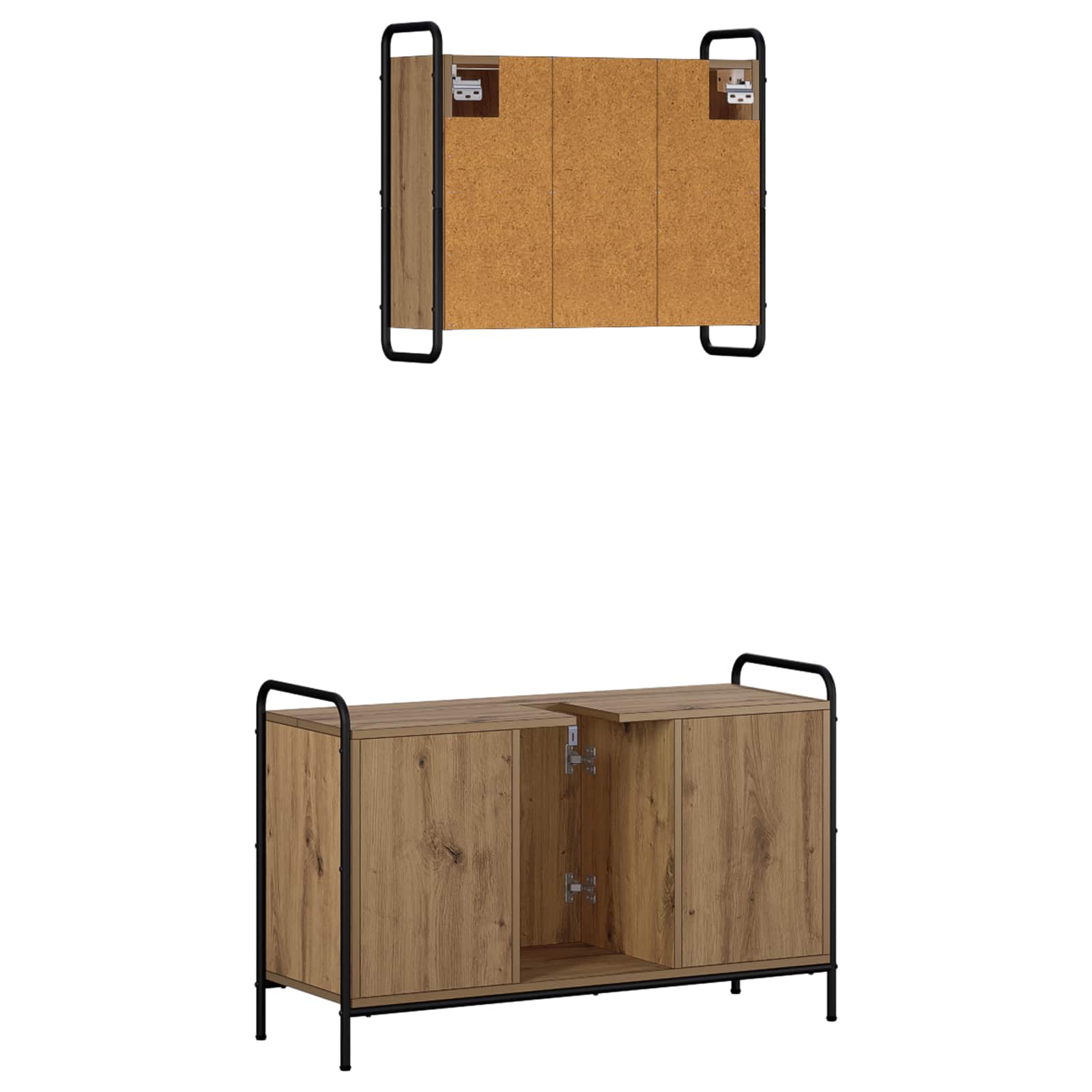 Badkamerkastenset 2 st Artisanaal eiken 65,5 x 34 x 61 cm | luizaXL | Dé meubelwinkel voor elk interieur Badkamerkastenset 2 st Artisanaal eiken 65,5 x 34 x 61 cm - Afbeelding 5