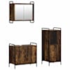 vidaXL Vannitoa kapikomplekt 3 tk Suitsutatud tamm 40 x 36 x 99,5 cm
