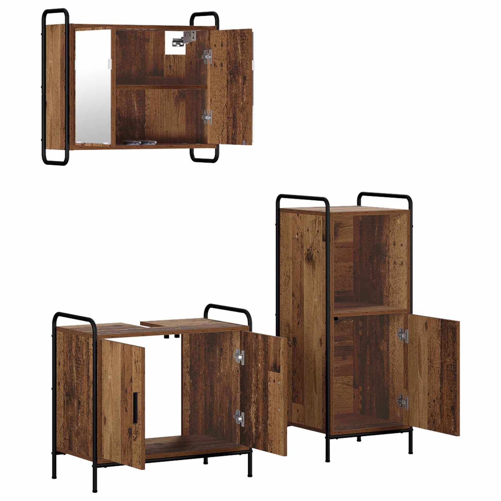 Komplet omaric za kopalnico 3 kos Star les 40 x 36 x 99,5 cm