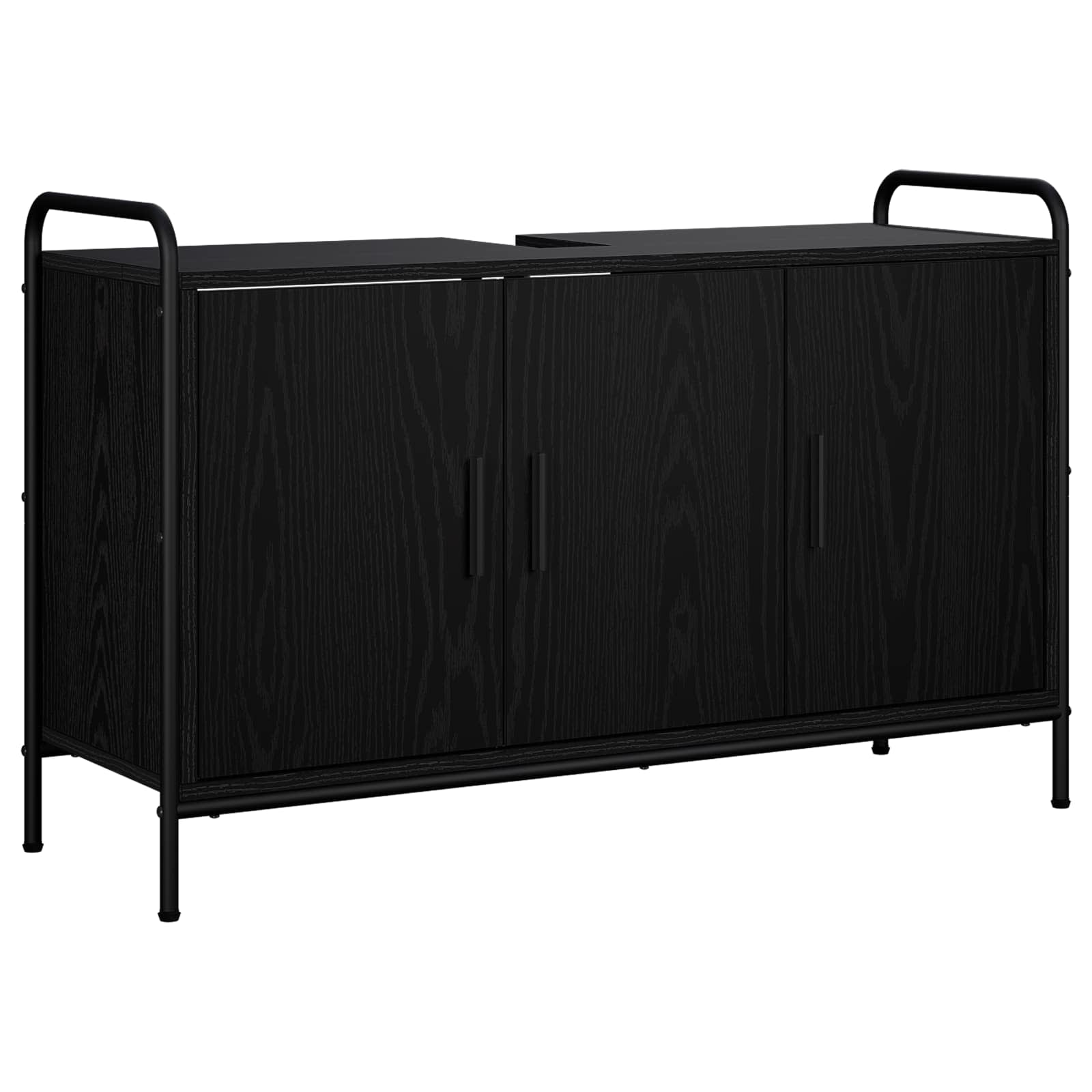 Komplet omaric za kopalnico 3 kos Črni hrast 40 x 36 x 99,5 cm