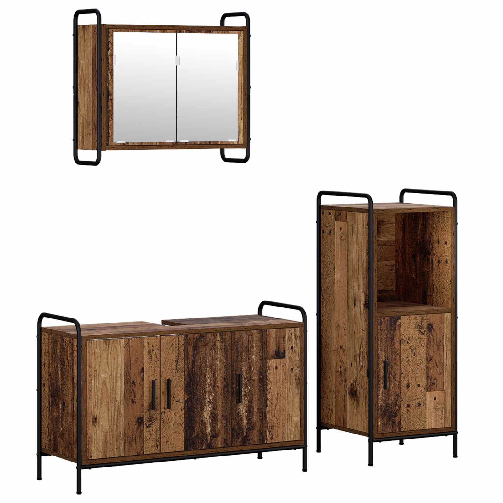 Komplet omaric za kopalnico 3 kos Star les 40 x 36 x 99,5 cm