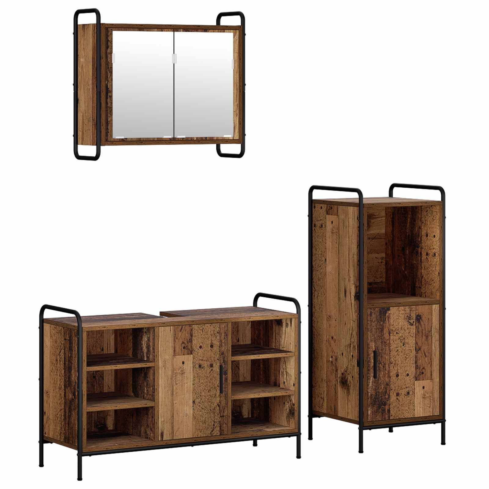 Komplet omaric za kopalnico 3 kos Star les 40 x 36 x 99,5 cm