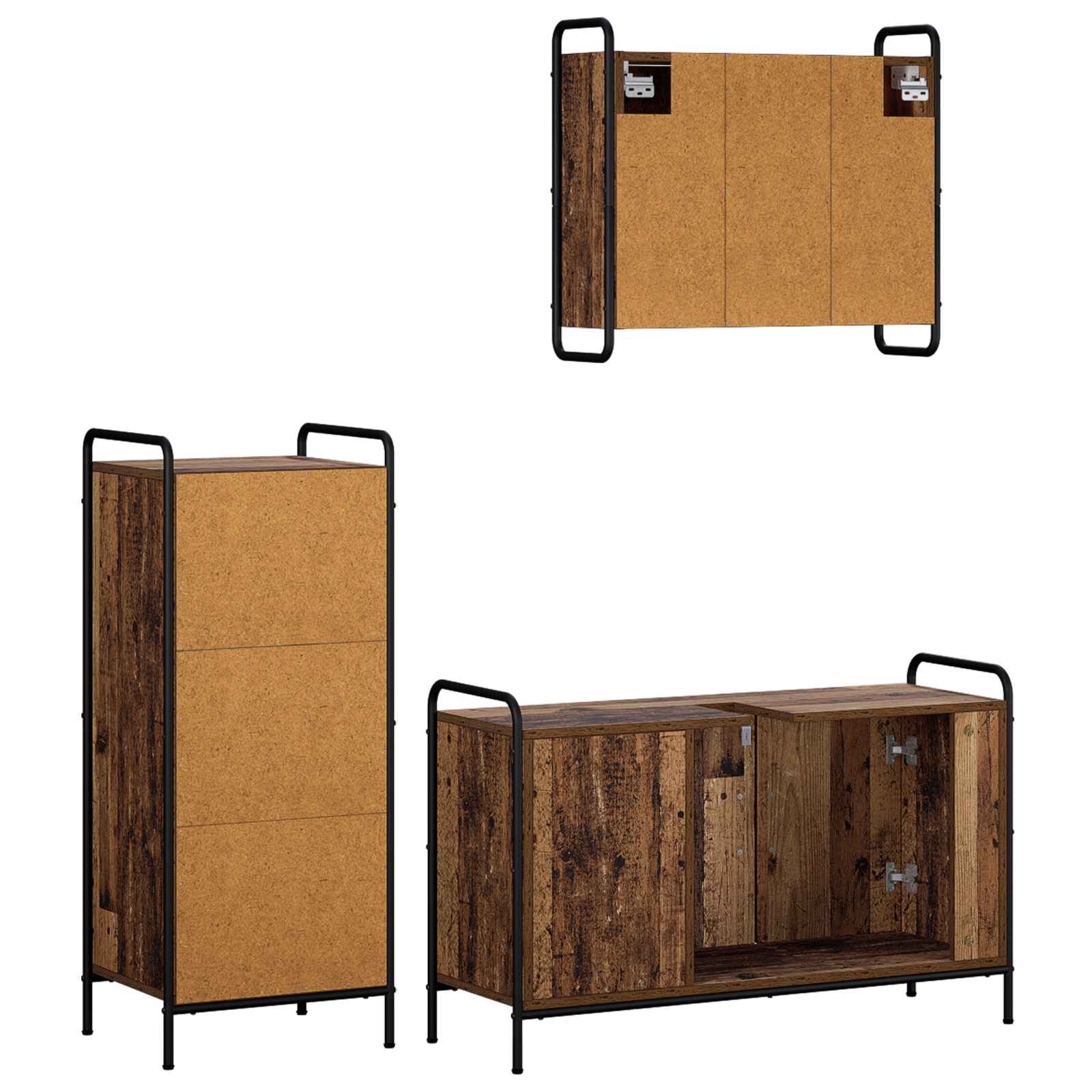Komplet omaric za kopalnico 3 kos Star les 40 x 36 x 99,5 cm